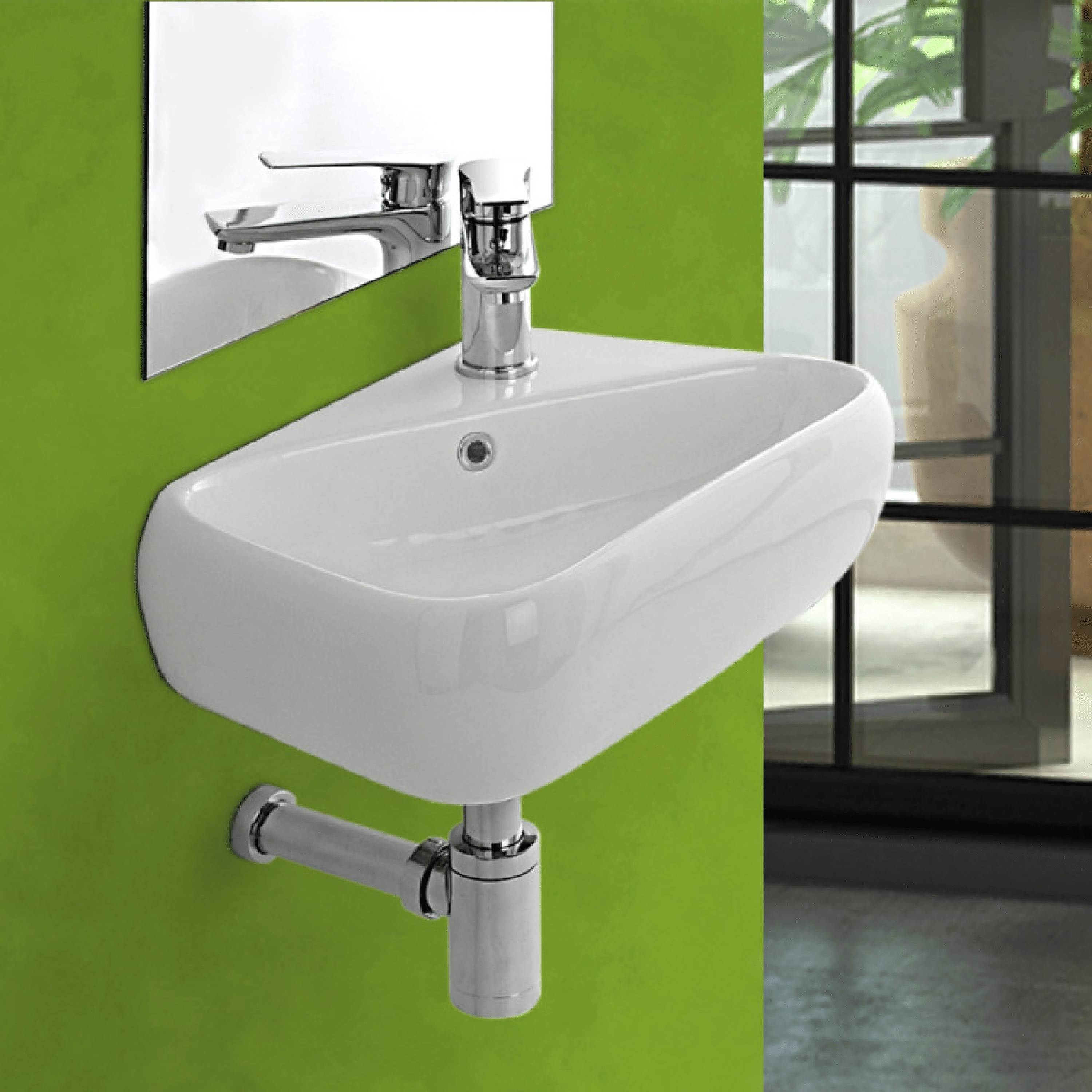 Lavabo Sospeso/D'Appoggio 35x27,5 Cm Bianco Lucido
