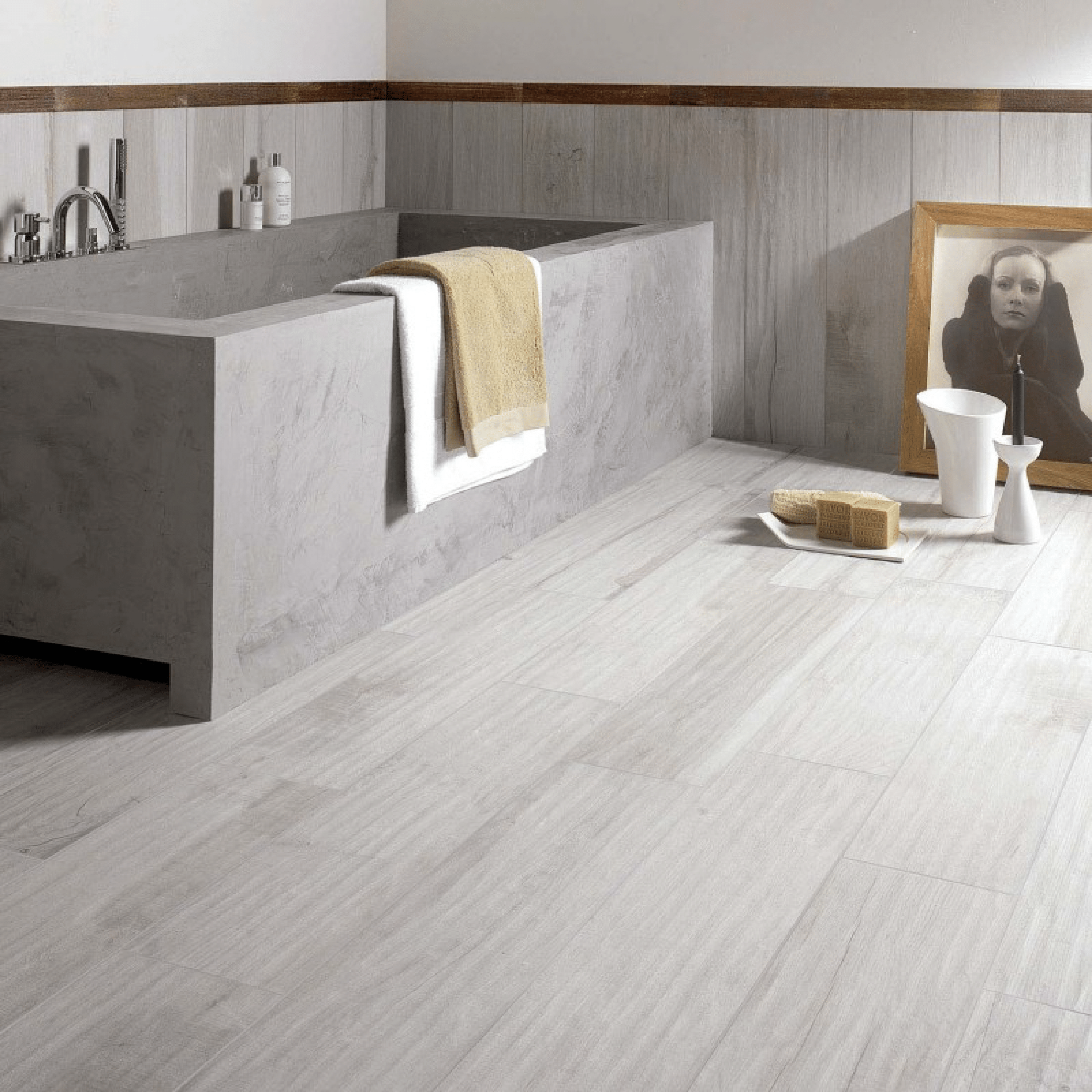 Abk Group Industrie Ceramiche Rettificato 20x120 Cm "Soleras" Bianco