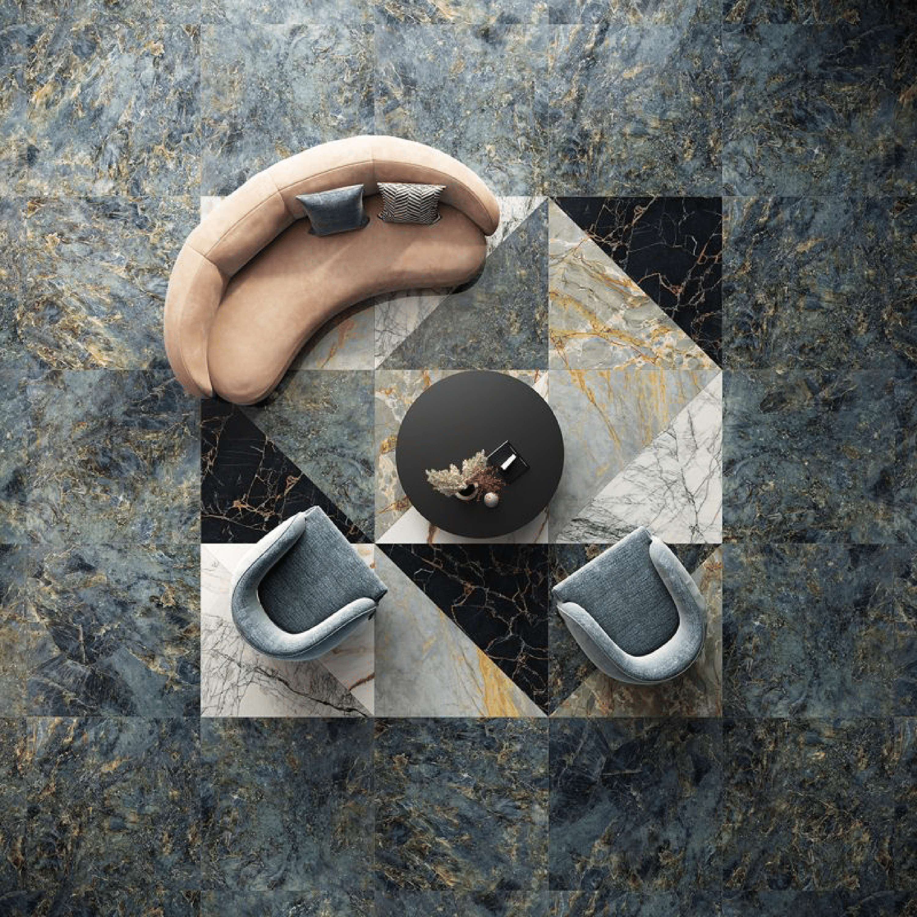 Abk Group Industrie Ceramiche Rettificato 60x120 Cm "Sensi Signoria" Labradorite Naturale