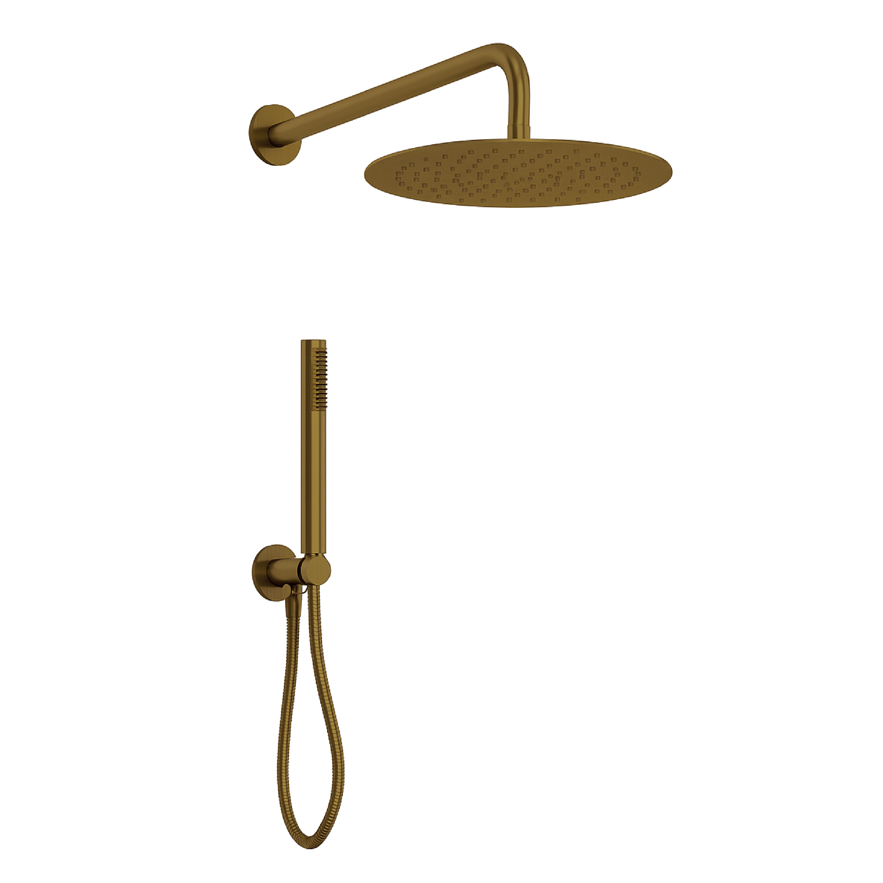 Set Doccia Completo Tondo Soffione Diam.25 Cm "Ré" Oro Etrusco