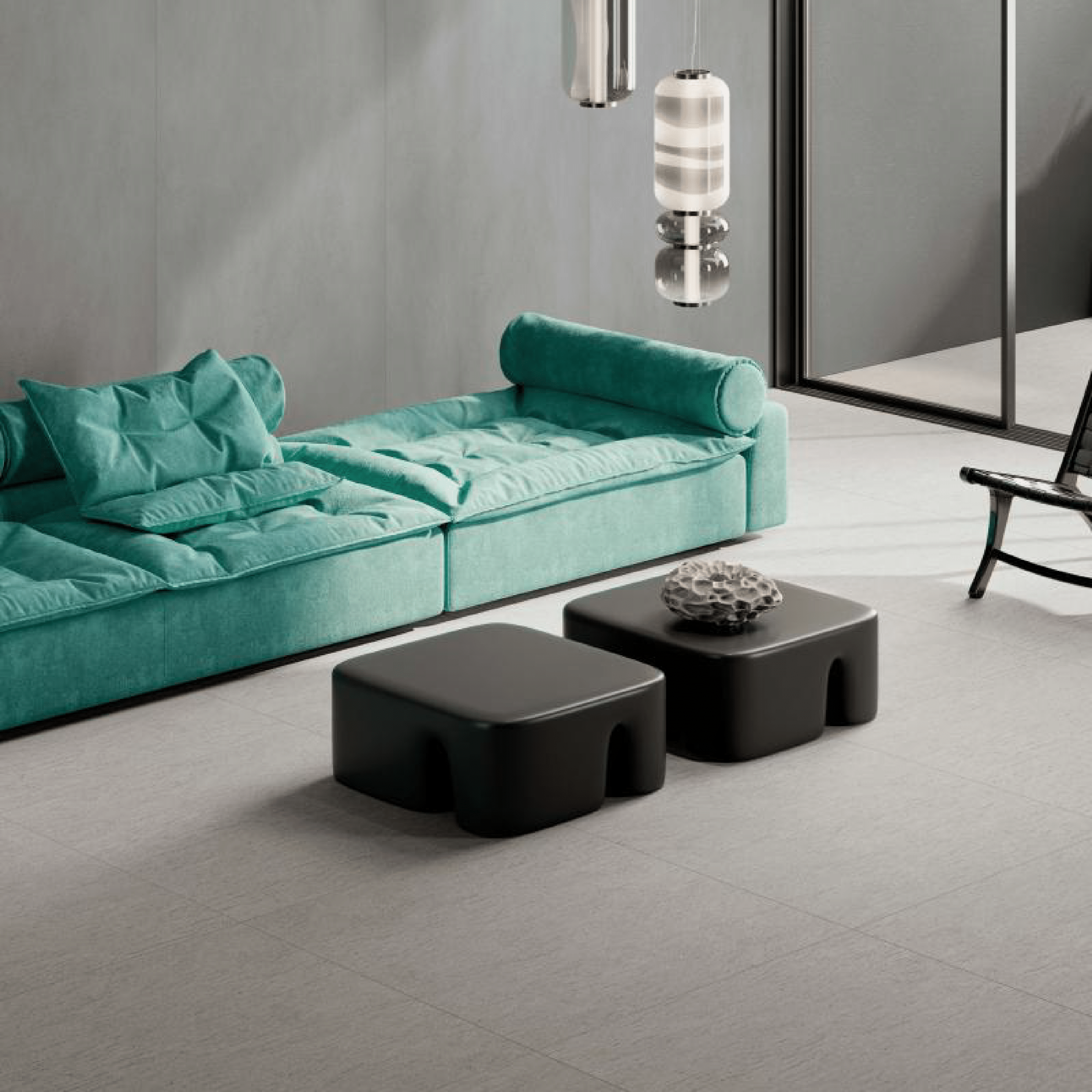 Abk Group Industrie Ceramiche Rettificato 60x120 Cm "Poetry Stone Reloaded" Basaltina Silver