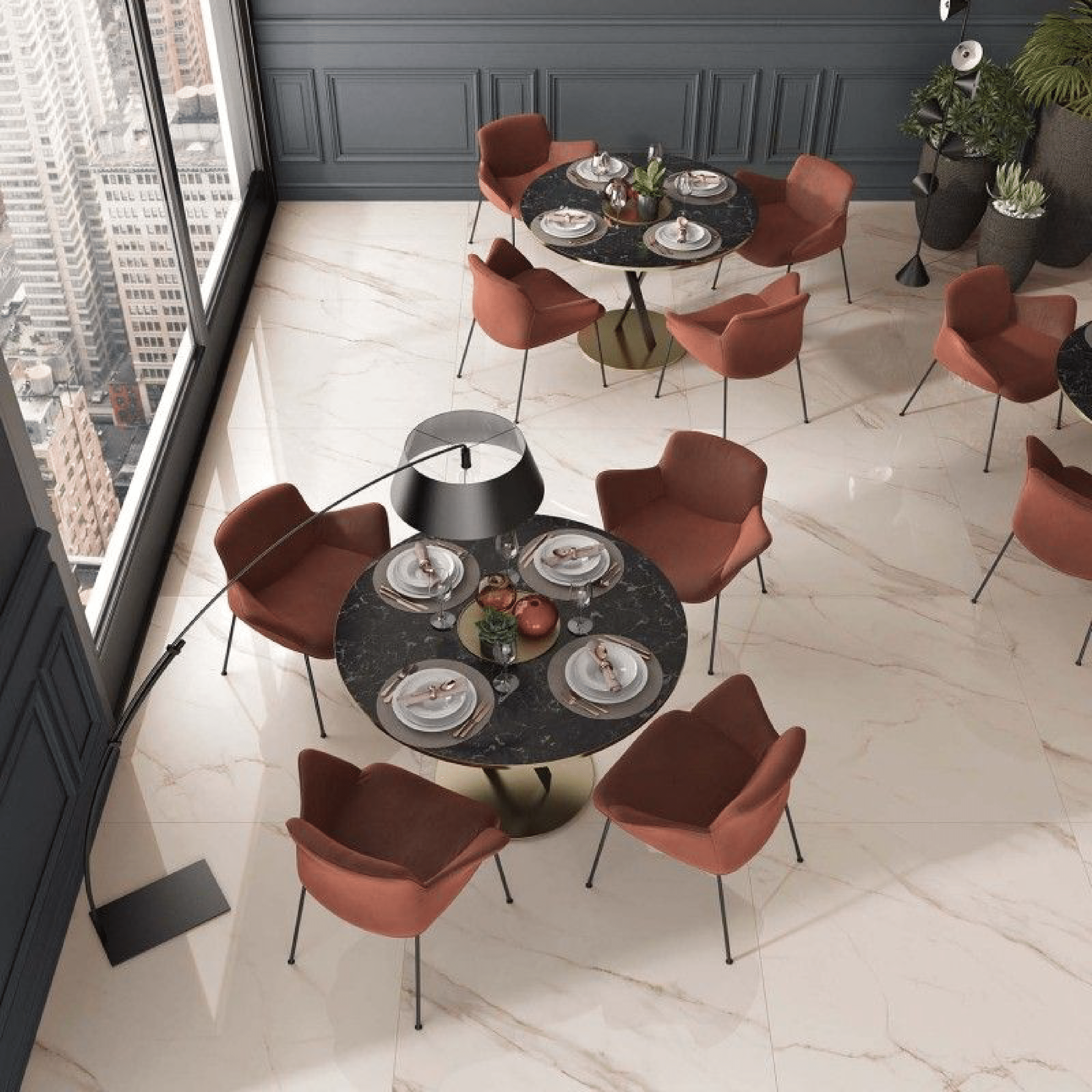 Abk Group Industrie Ceramiche Rettificato 120x120 Cm "Sensi Up" Calacatta Gold Lux