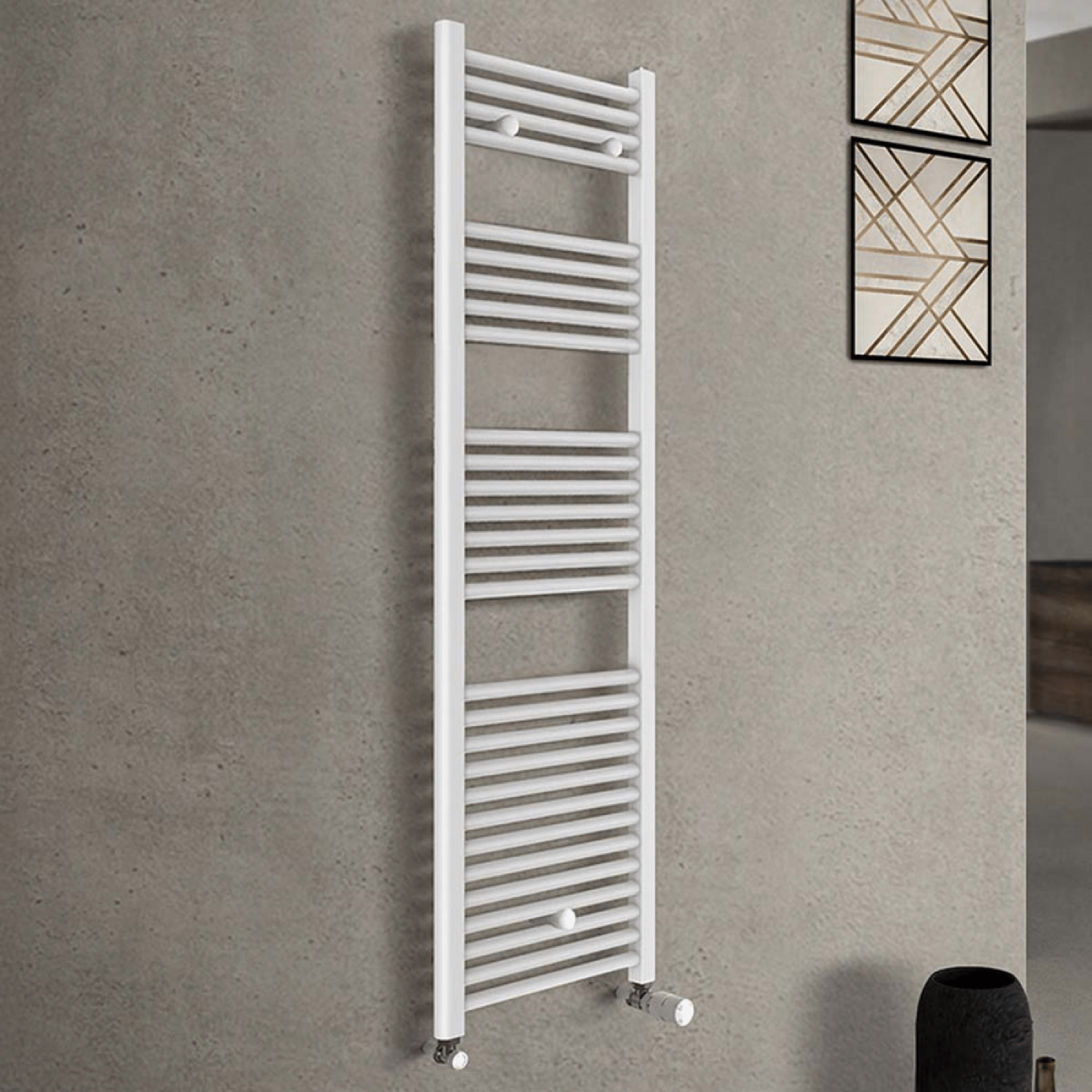 Termoarredo Bagno Dritto 150x50 Interasse 45 Cm Feridras Bianco