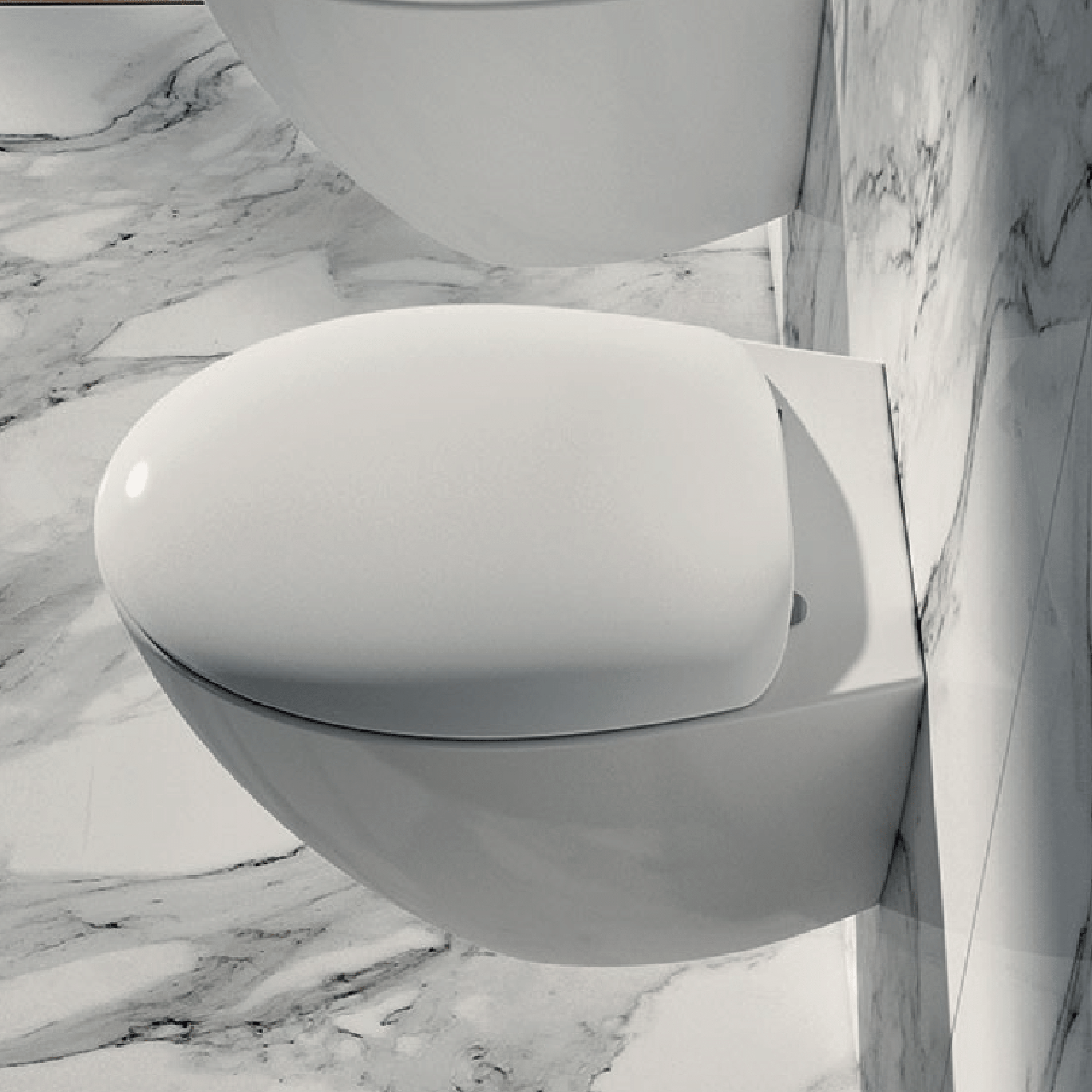 Wc Sospeso Domus Falerii "Mascalzone" Bianco Lucido