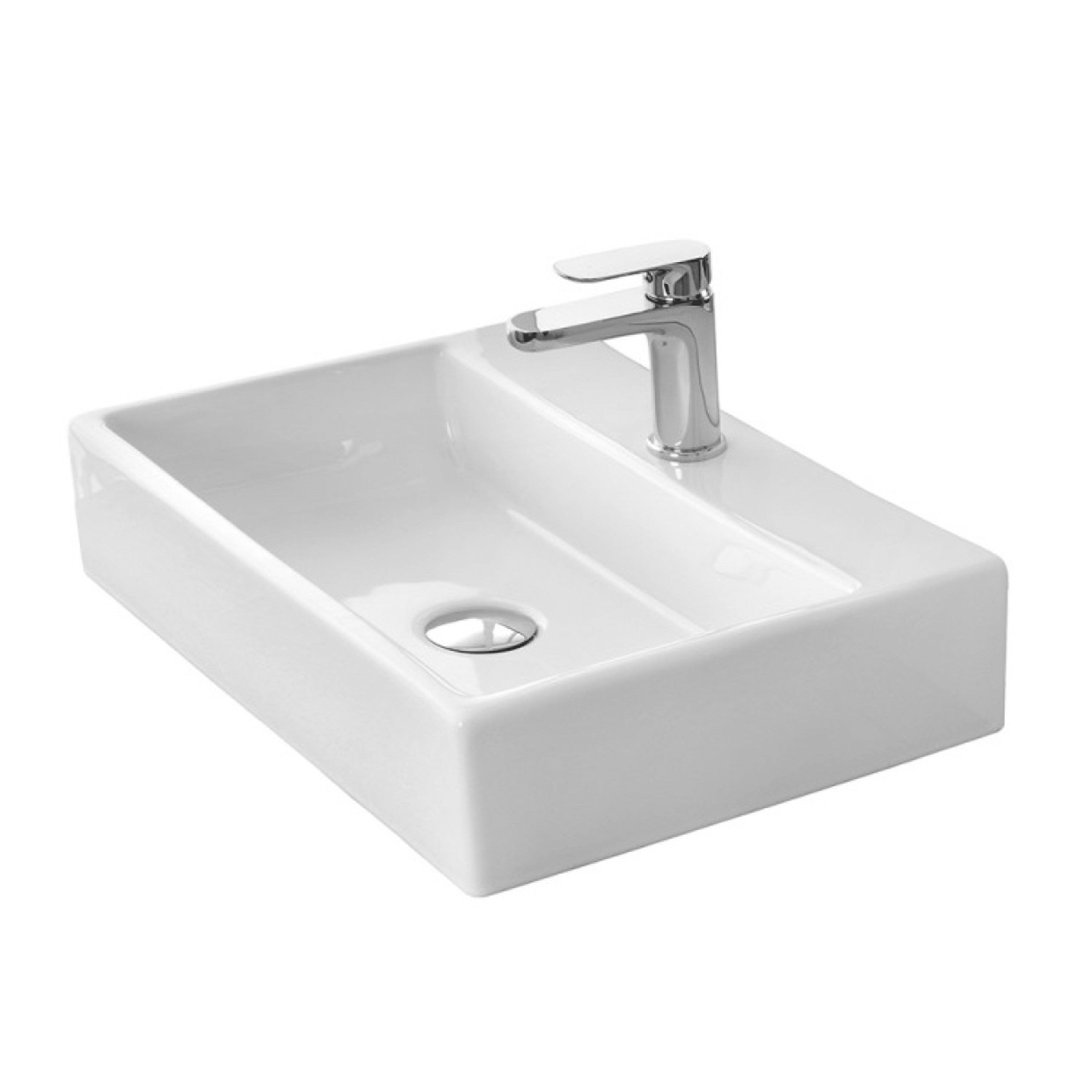 Lavabo D'Appoggio/Sospeso 52x35 Cm Bianco Lucido