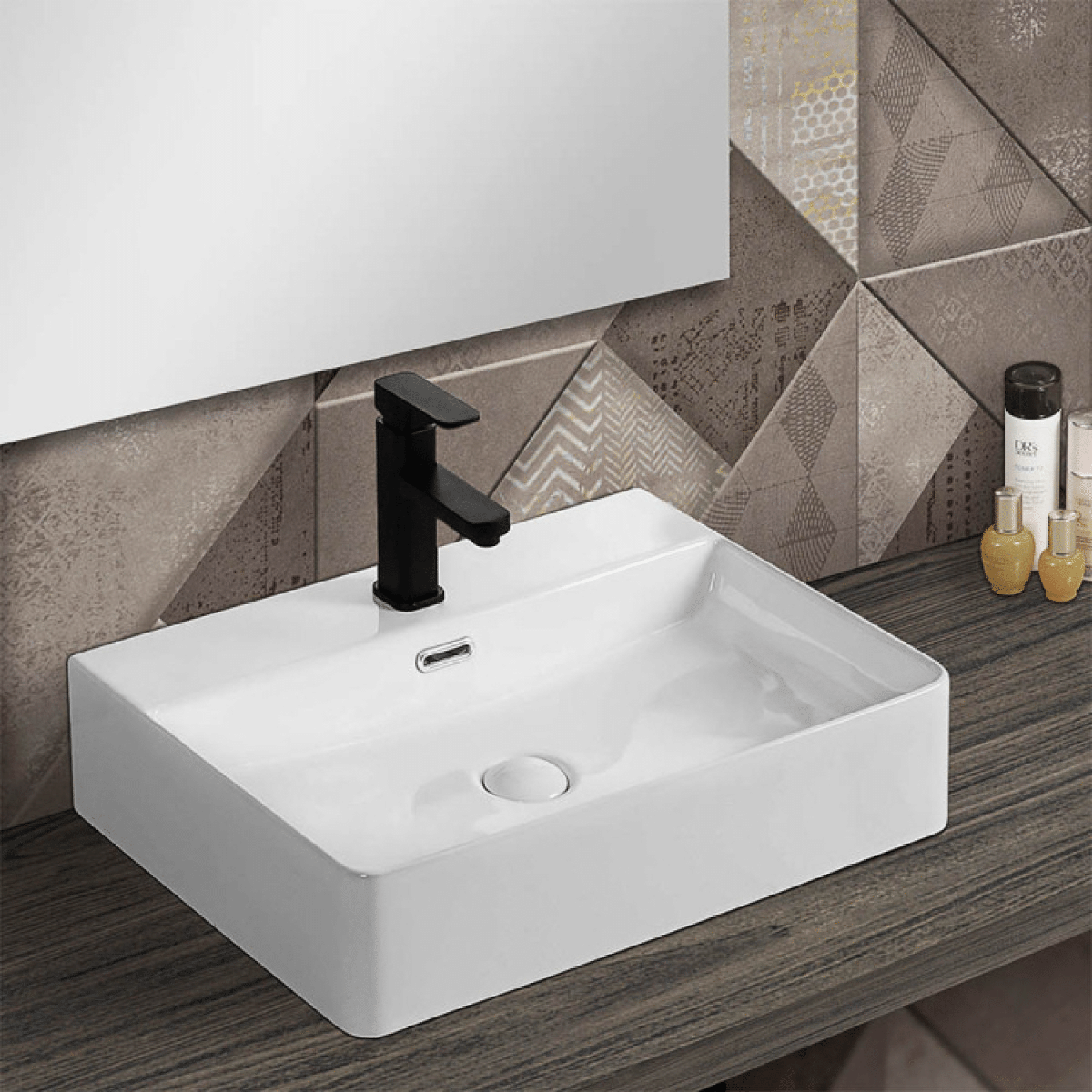 Lavabo D'Appoggio 50x42 Cm Bianco Lucido