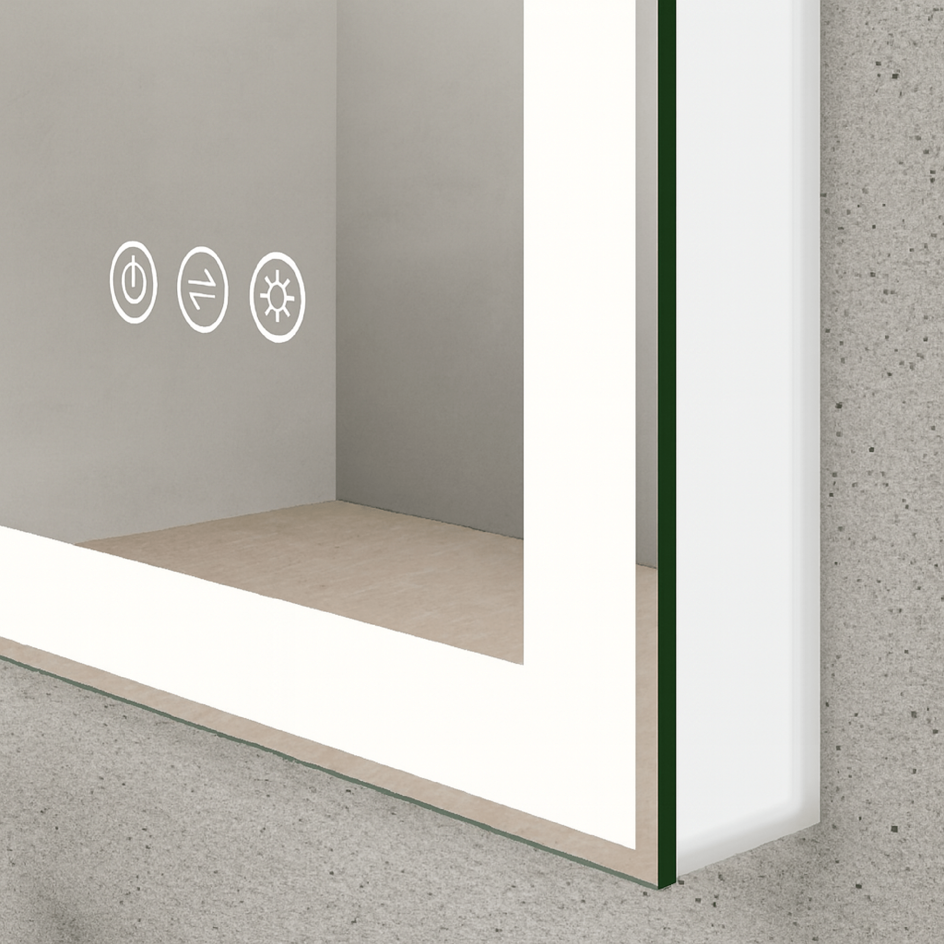 Specchio Rettangolare Doppia Illuminazione 100x70 Con Tasto Antifog "Etera"