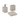 Set 3 Accessori D'Appoggio Gedy "Quadrotto" Tortora Chiaro