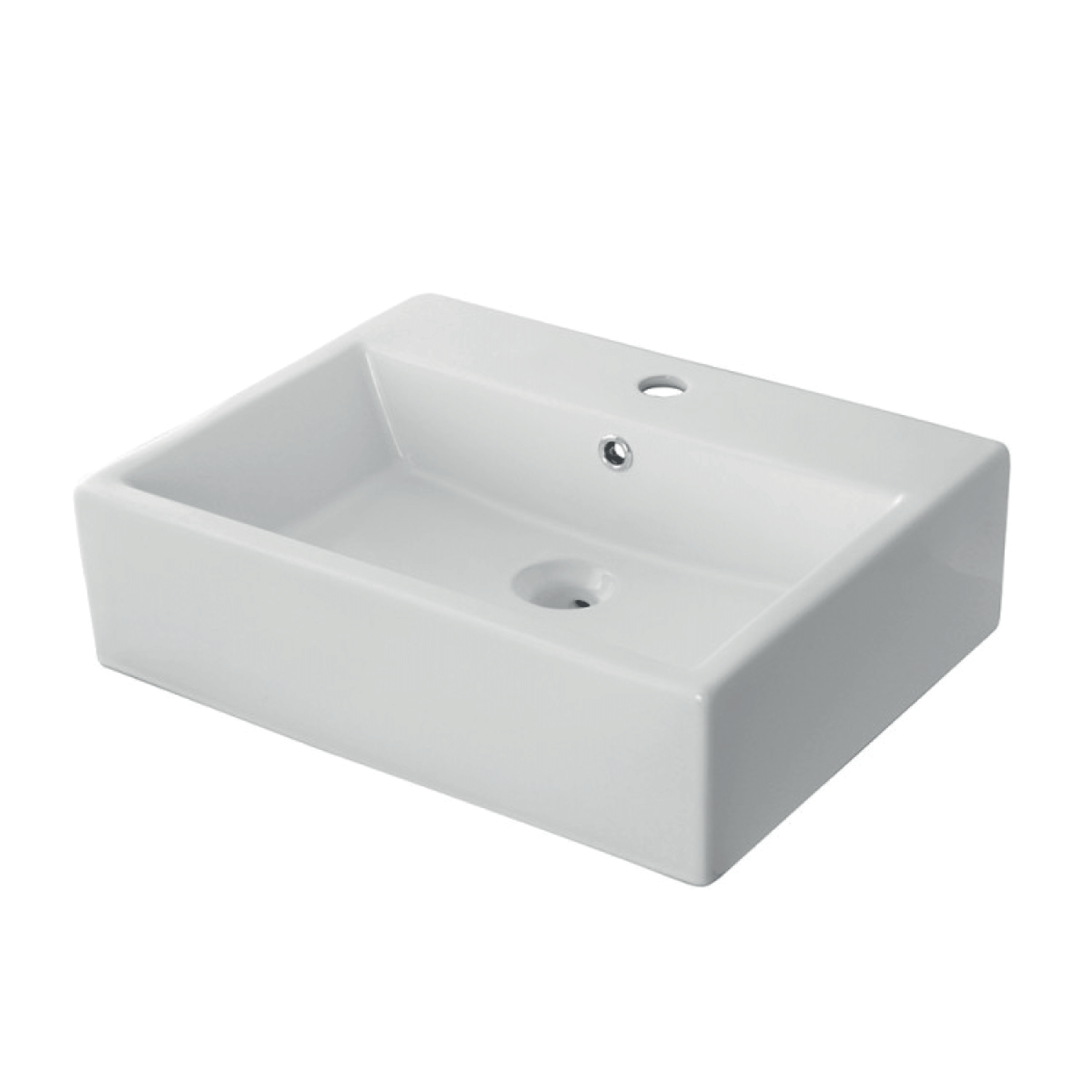 Lavabo D'Appoggio/Sospeso 52x42 Cm Bianco Lucido