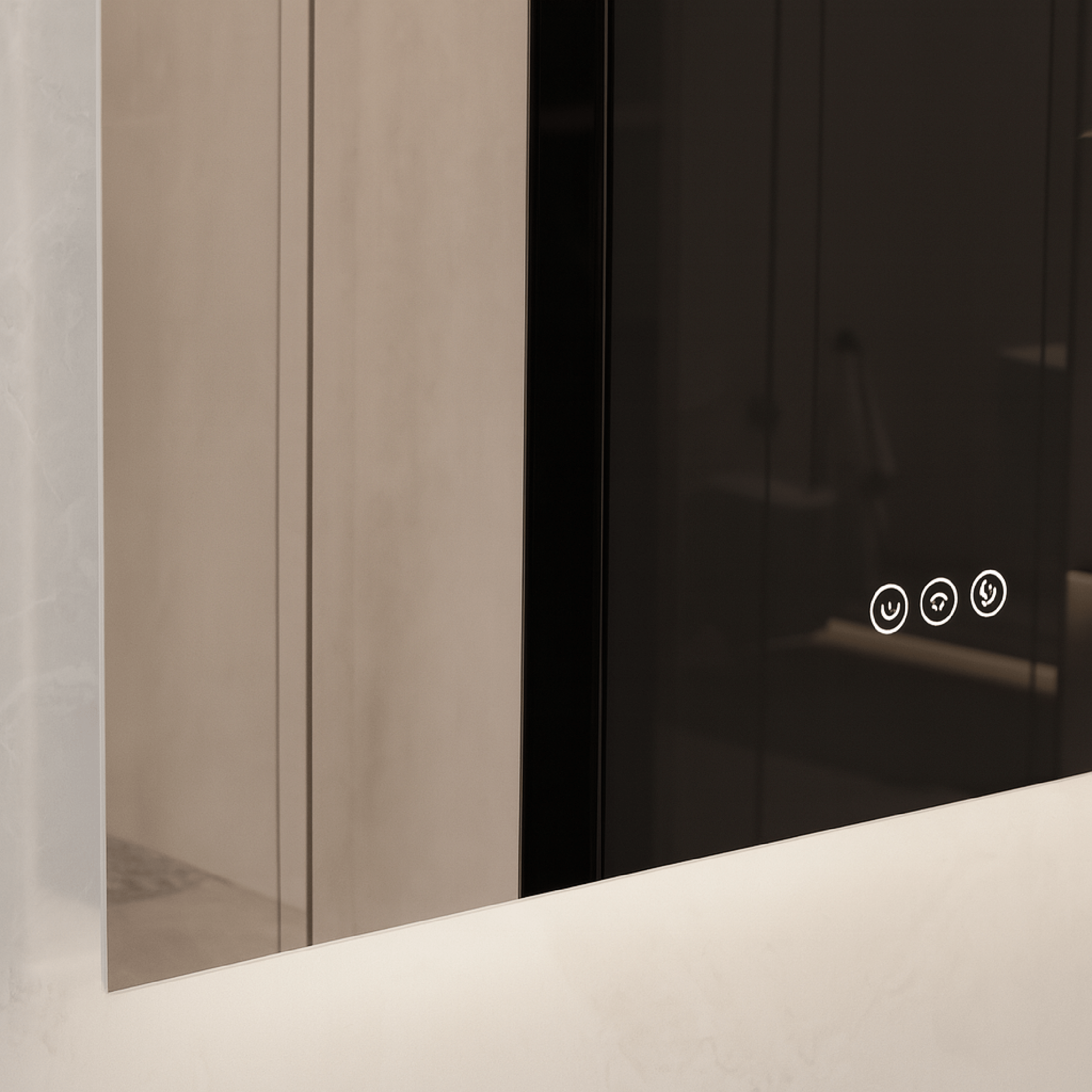 Specchio Rettangolare Doppia Illuminazione 100x70 Con Tasto Antifog "Etera"