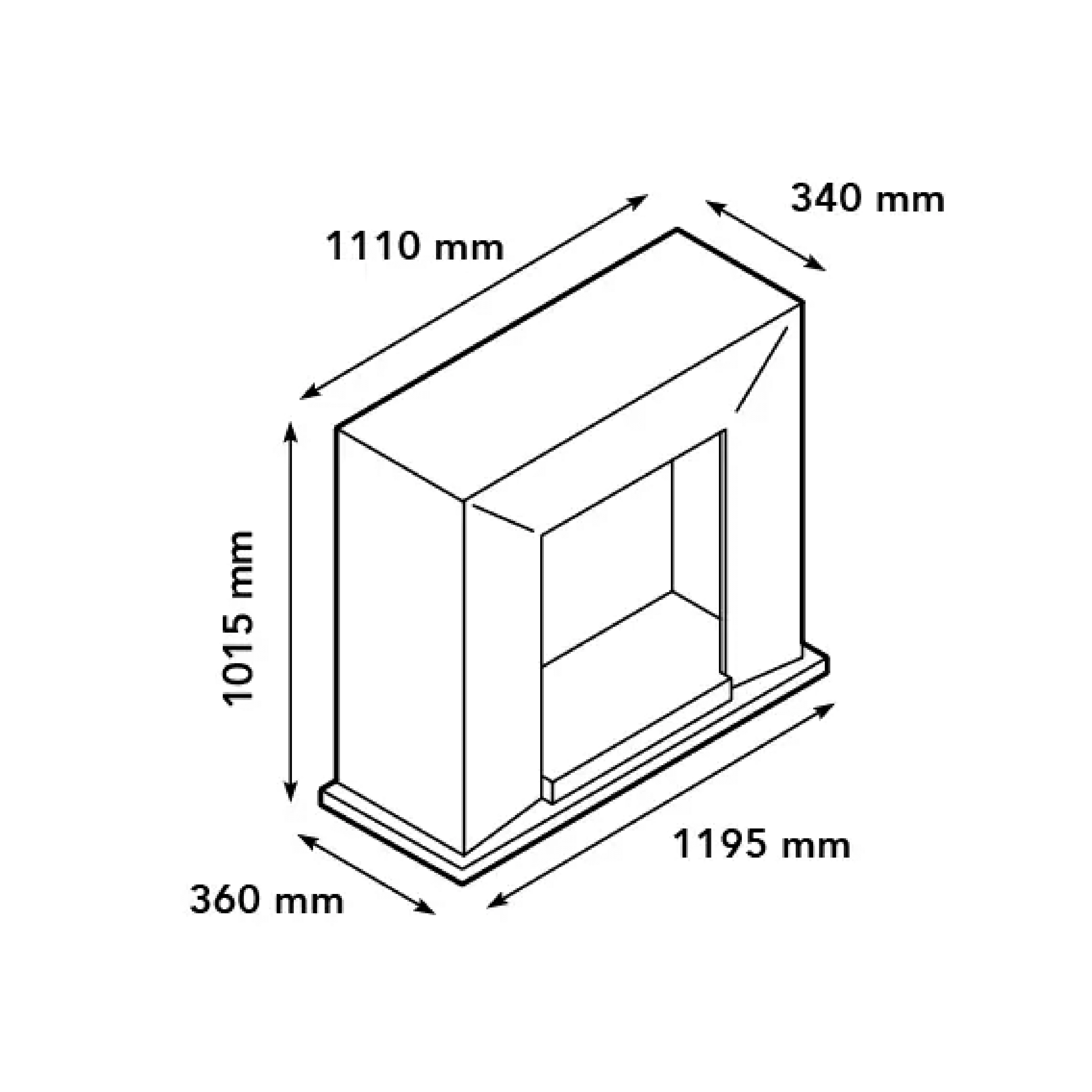 Camino Elettrico Completo D'Appoggio Da 120 Cm British Fire "Quadro" Bianco