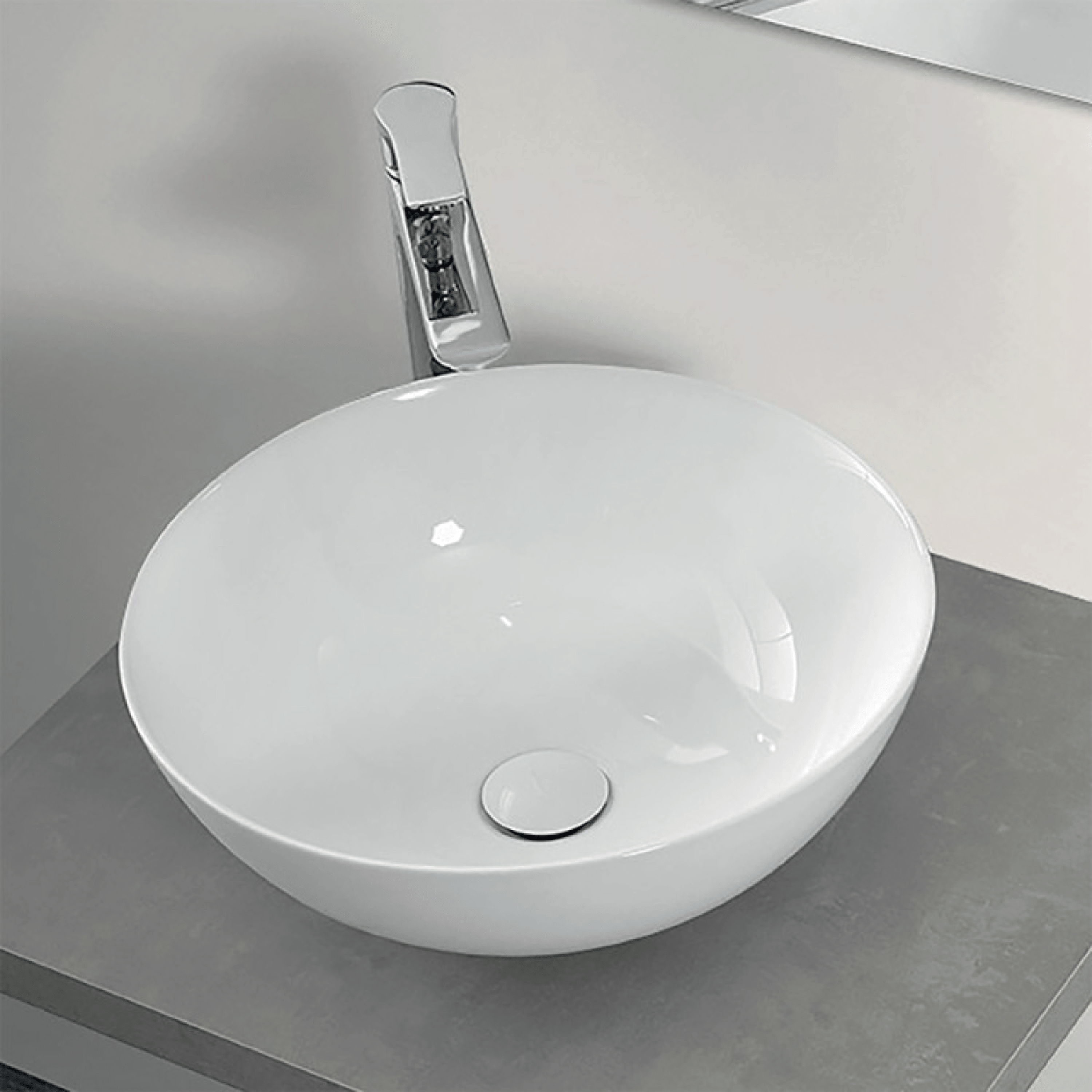 Lavabo D'Appoggio 40 Cm Bianco Lucido