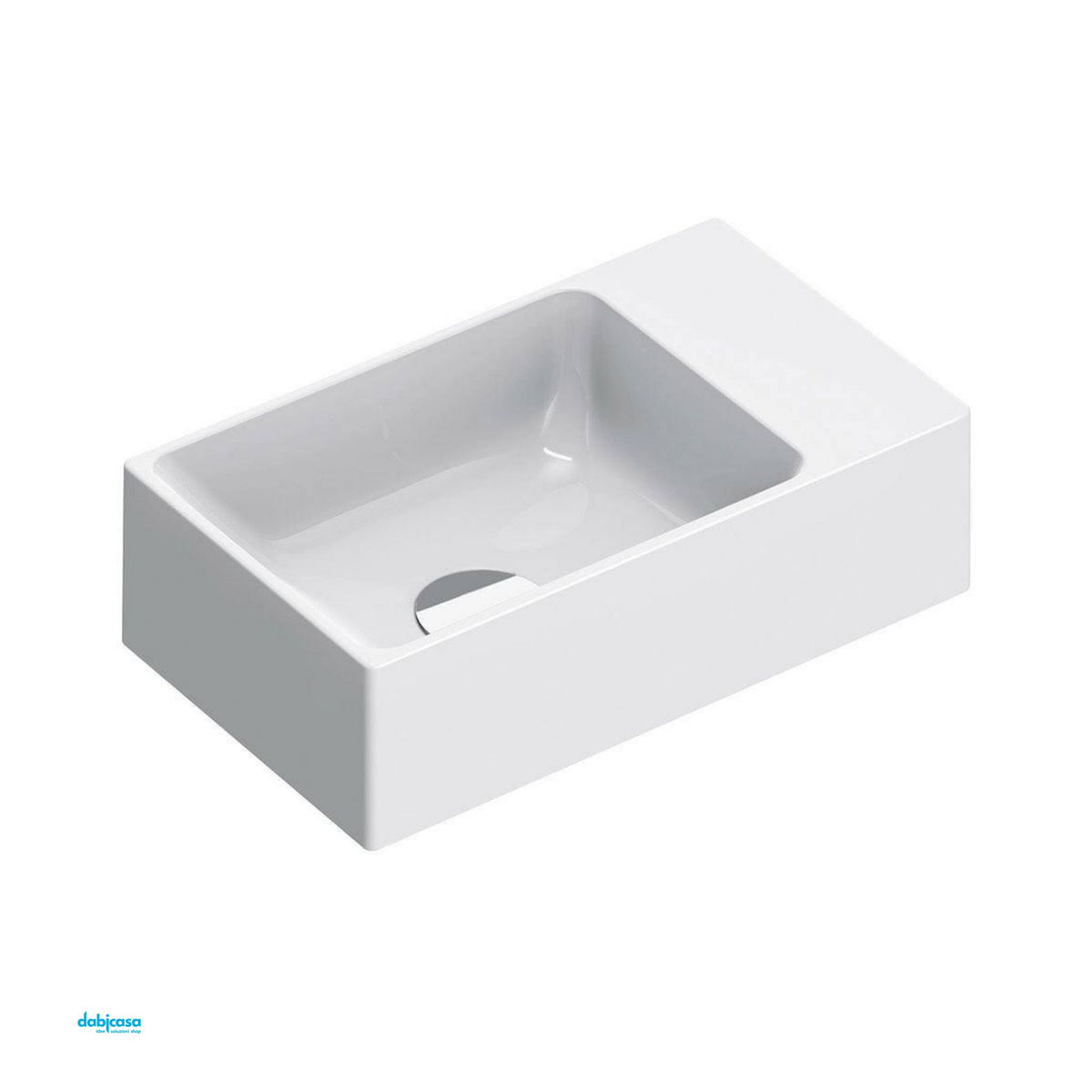 Lavabo D'Appoggio In Ceramica Bianco Lucido Da 60 cm — Dabicasa