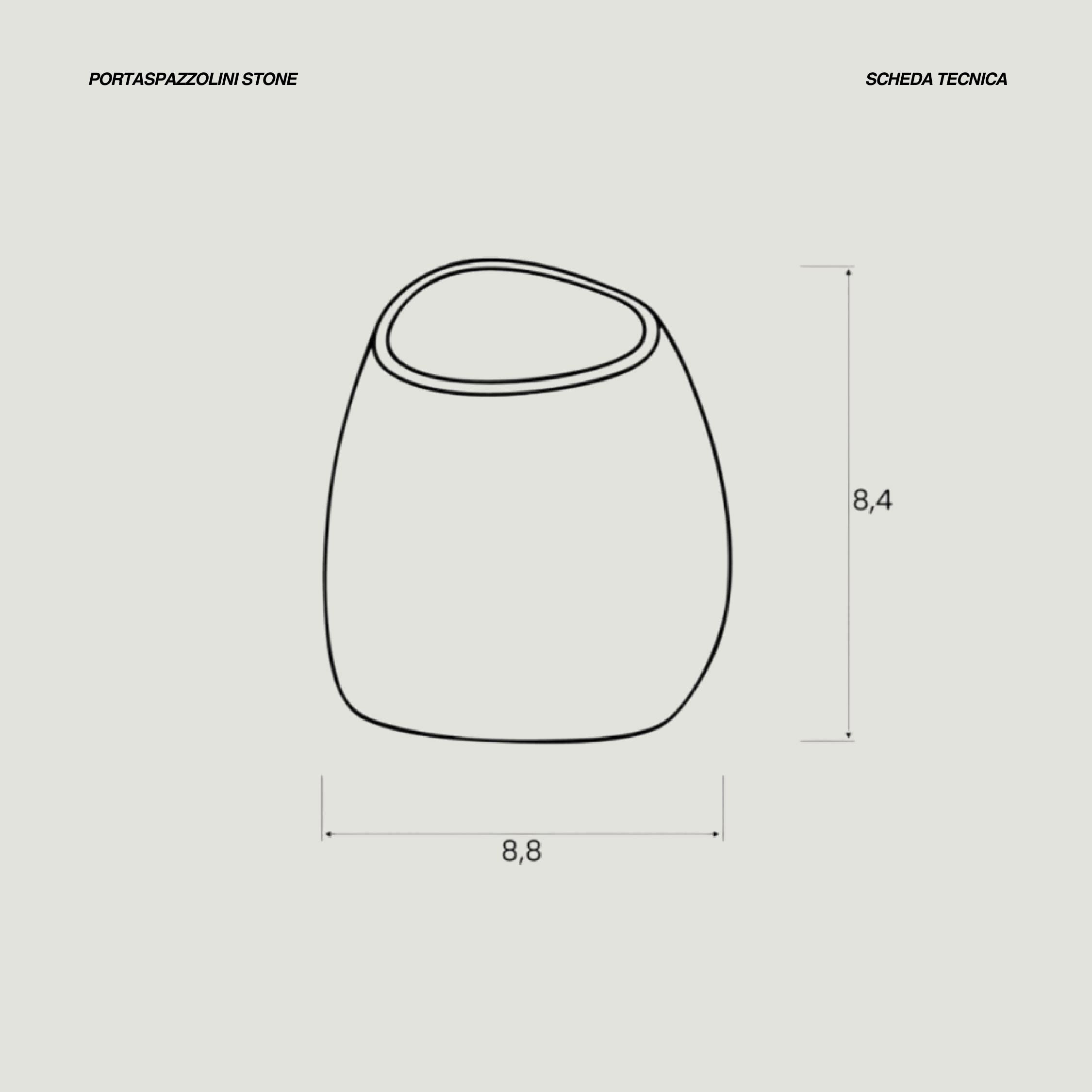 Portaspazzolino D'Appoggio Feridras "Stone" Beige