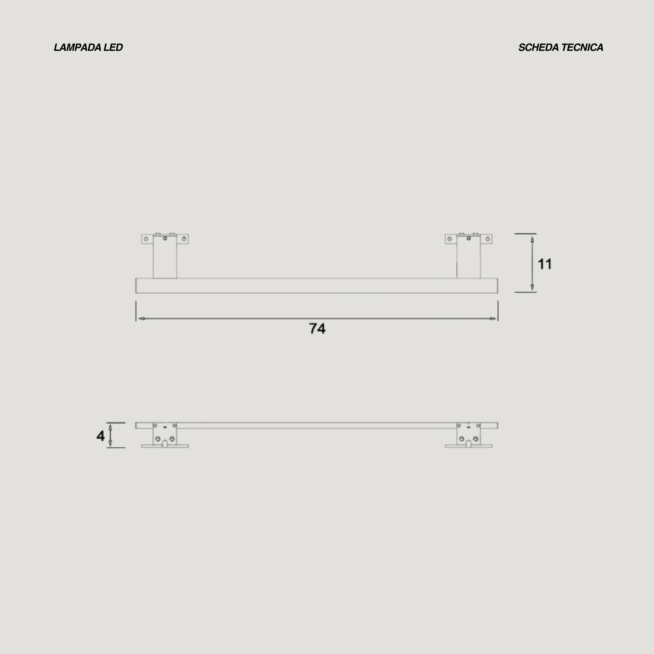 Lampada Led 75 Cm Feridras Cromo Lucido