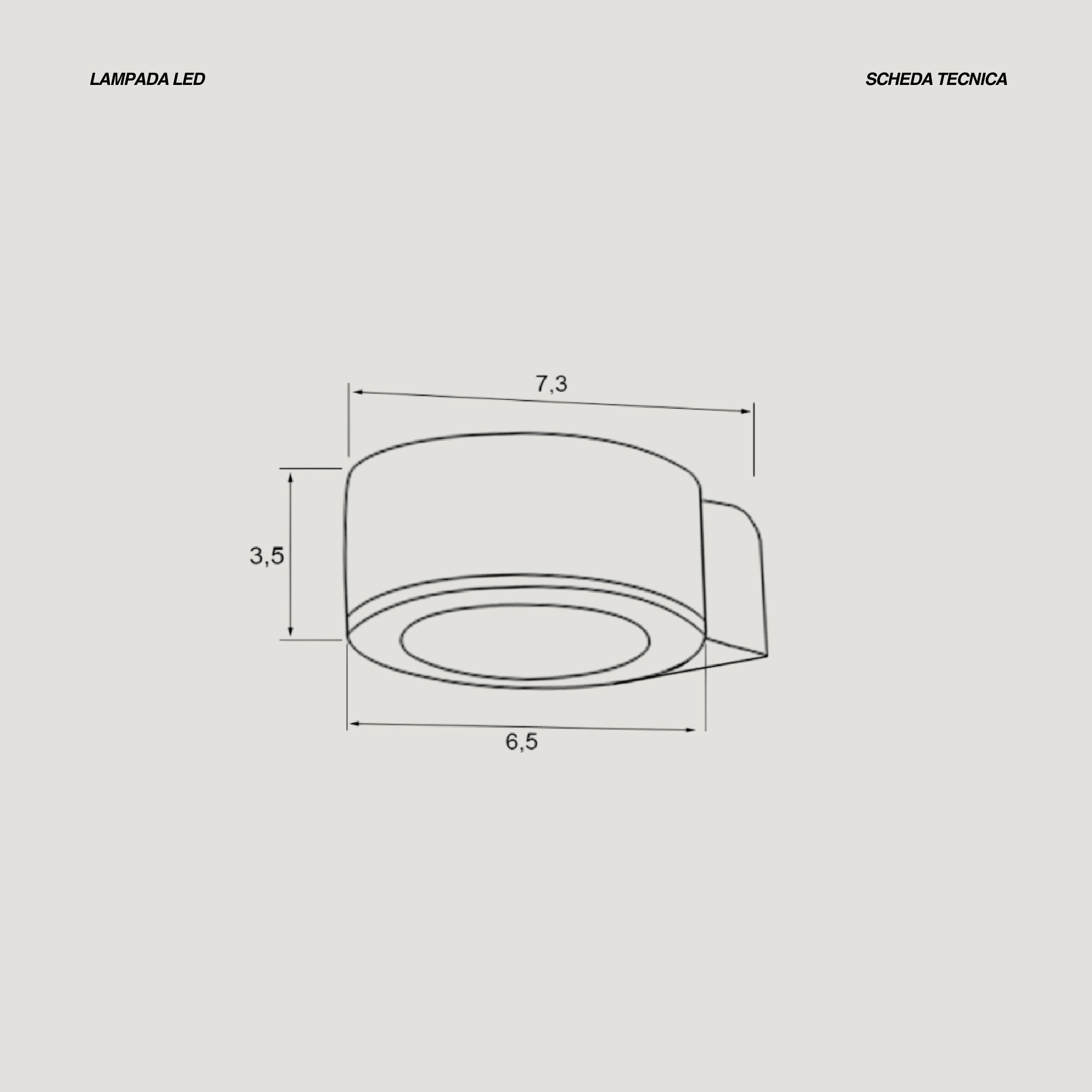 Lampada Led Tonda Diametro 7,3 Cm Feridras