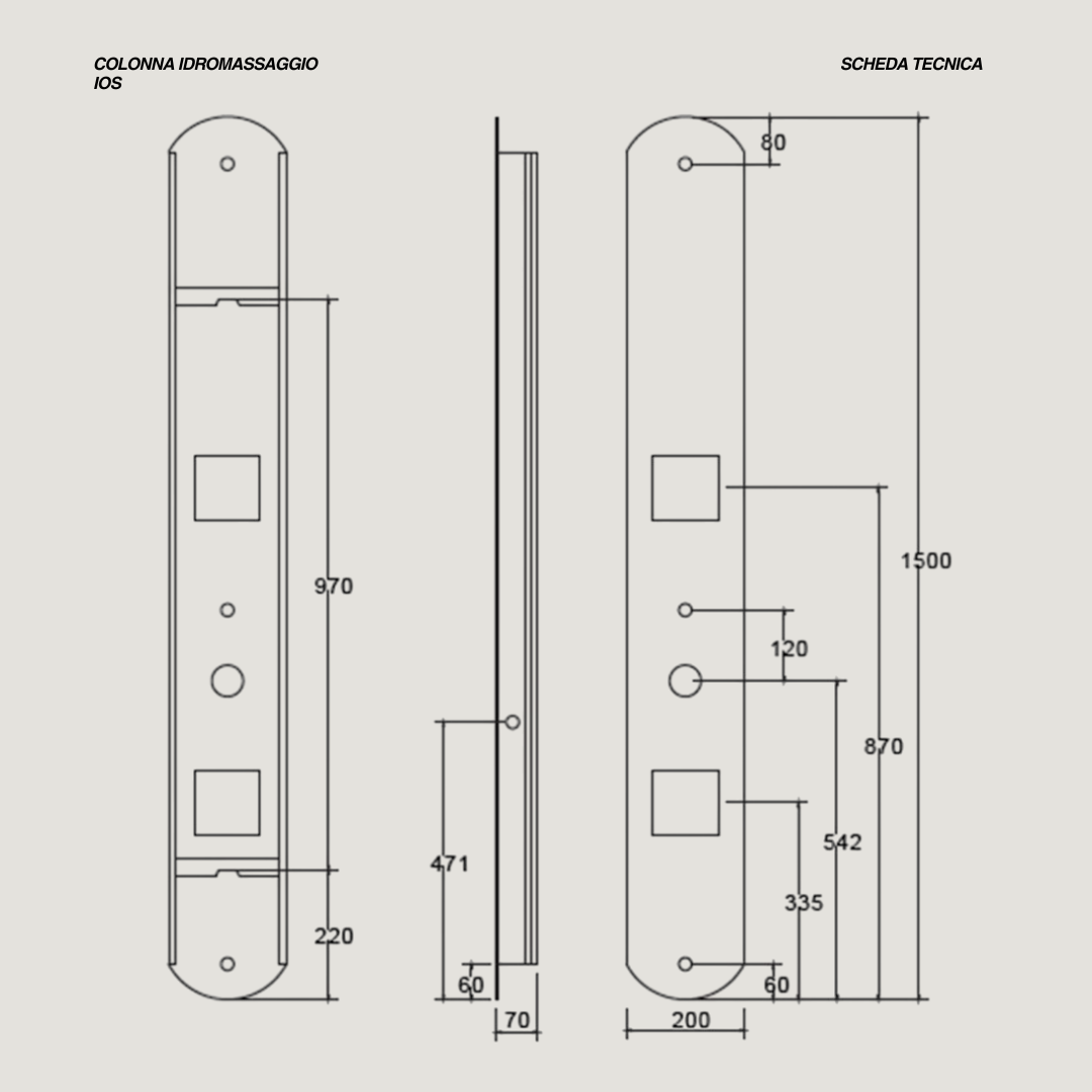 Colonna Doccia Idromassaggio Con Effetto Pioggia e Kit Doccetta Karag "Ios" Cromo Lucido