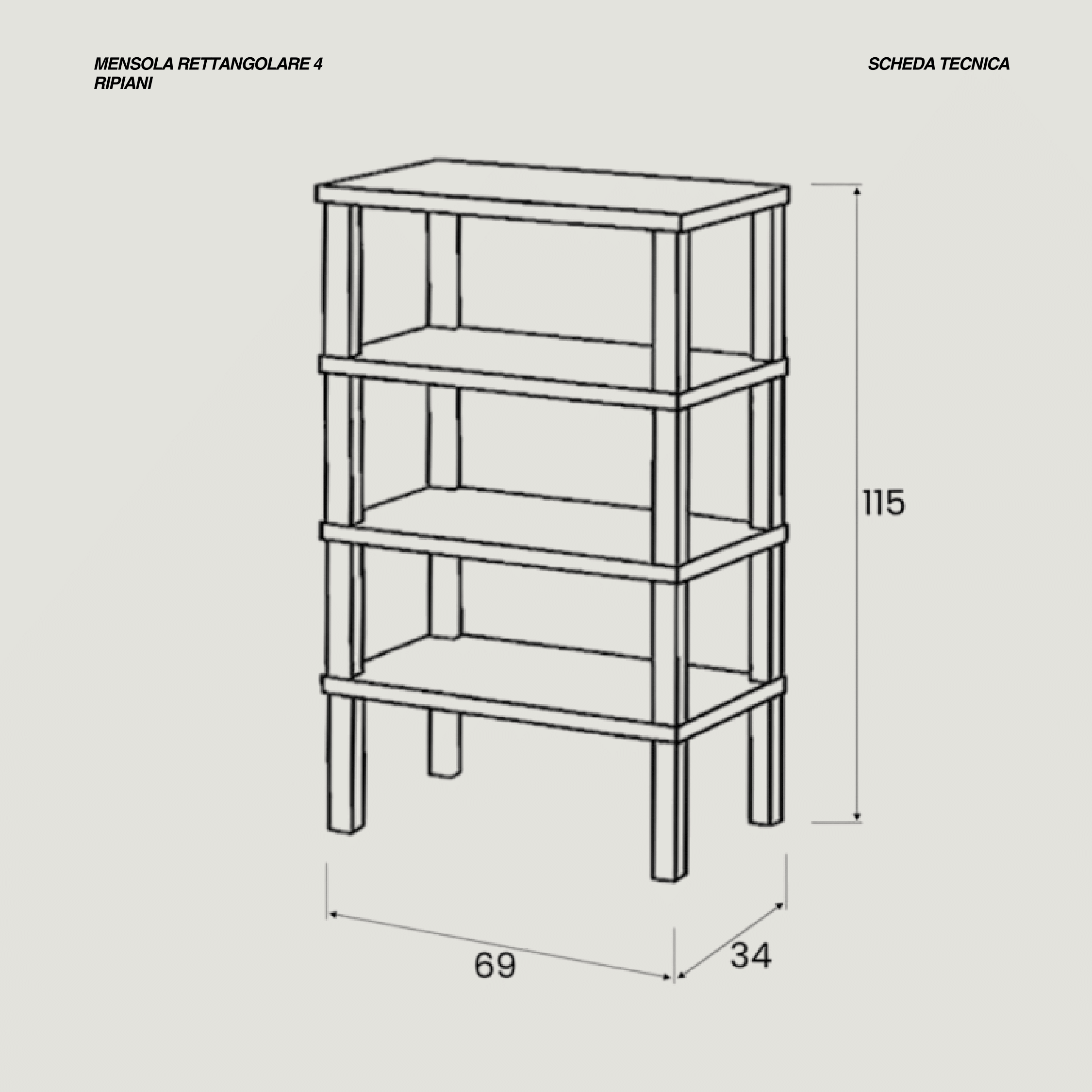 Scaffale Da Bagno Salvaspazio 115 Cm Quattro Ripiani Feridras "Woody" Bianco