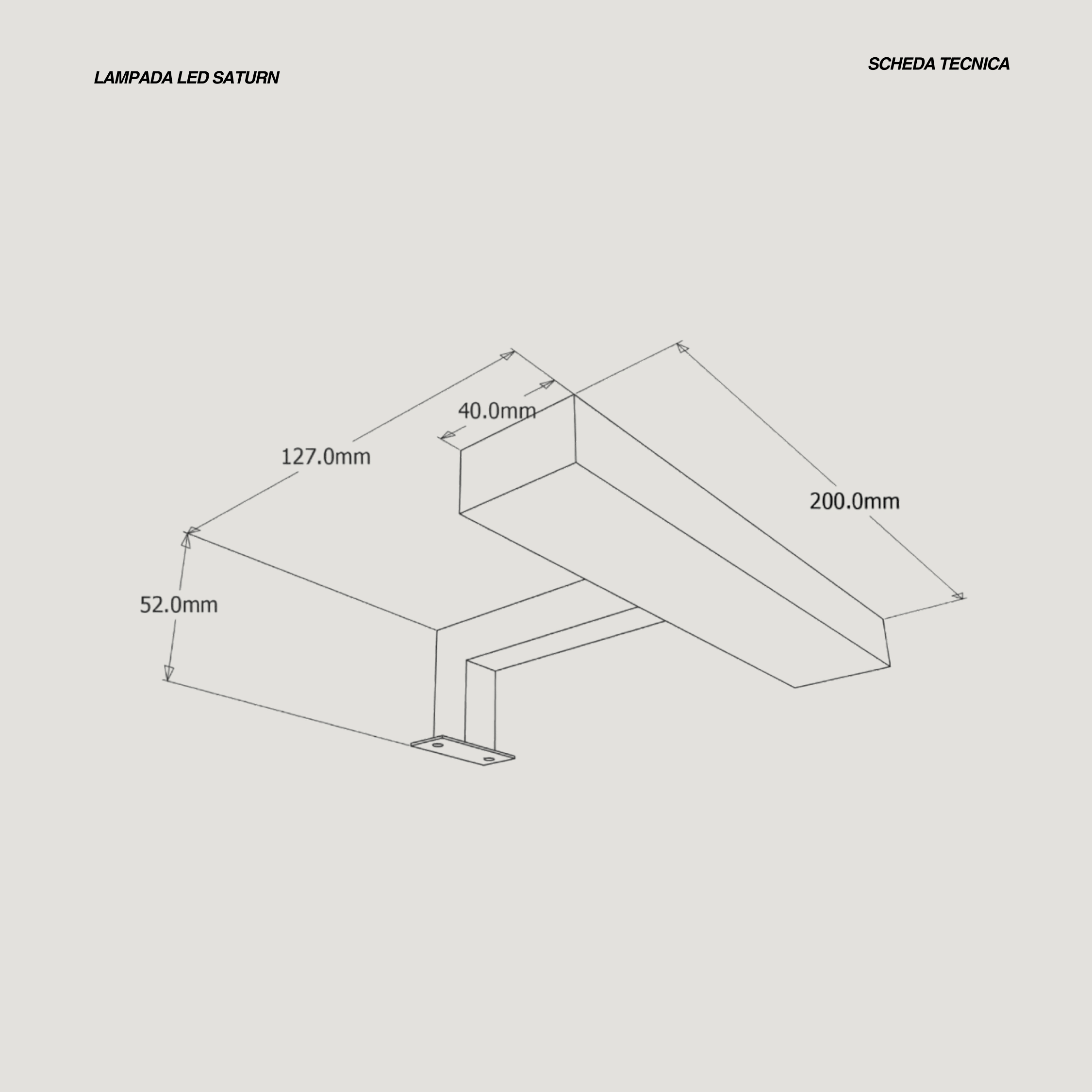 Lampada Led 20 Cm Savini Due "Saturn" Cromo Lucido
