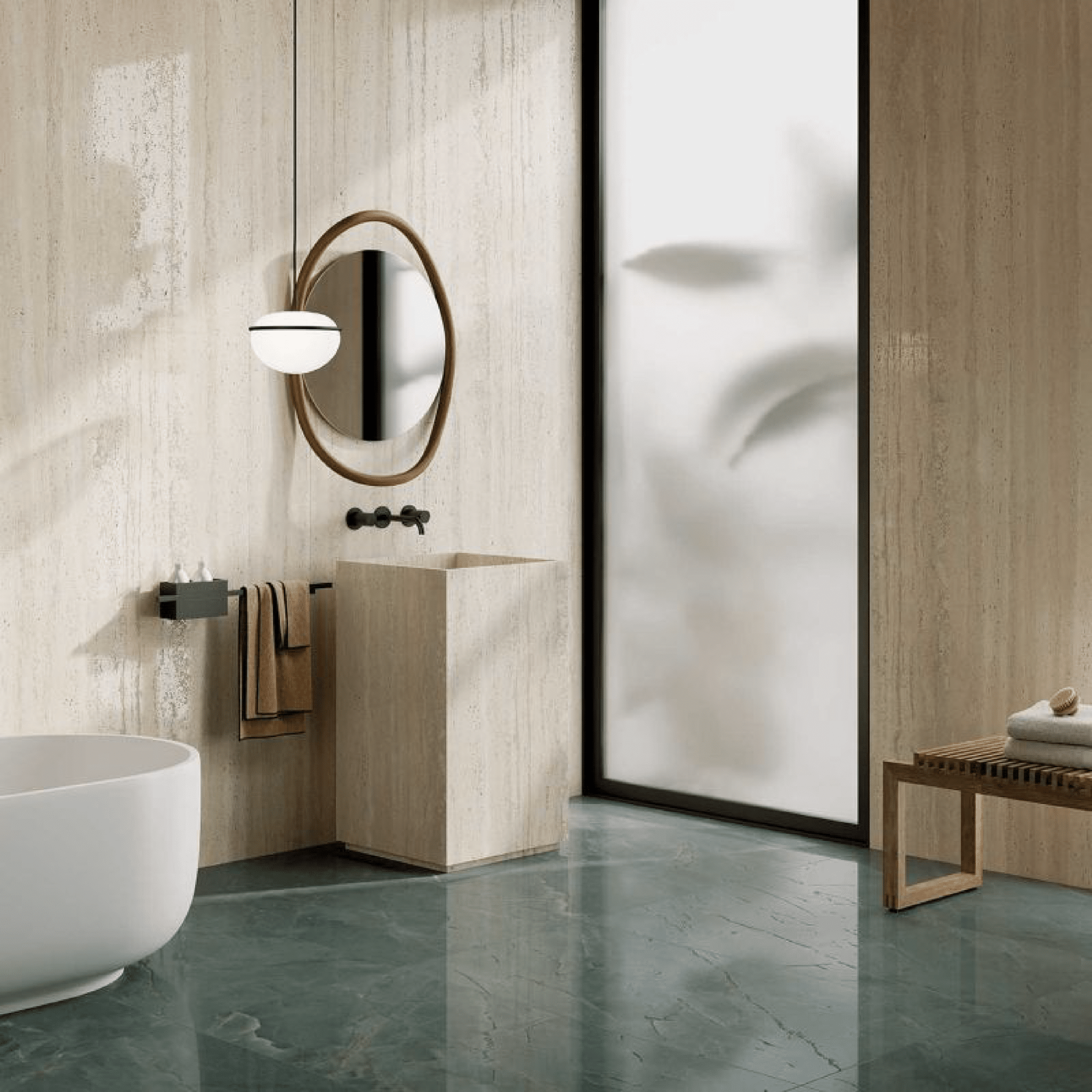 Abk Group Industrie Ceramiche Rettificato 60x120 Cm "Sensi Roma" Ivory 3D - Dabicasa