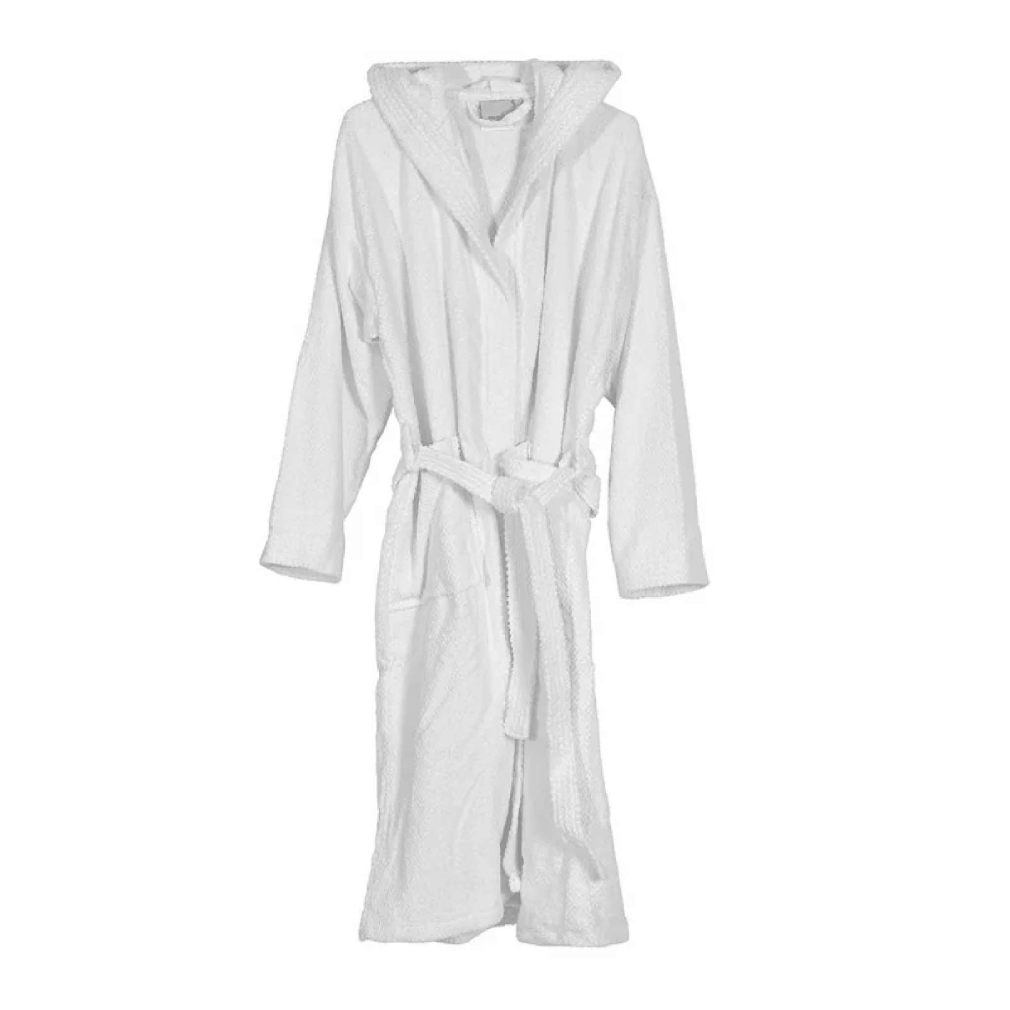 Accappatoio Bagno Con Cappuccio Tasche e Cintura Taglia XL Feridras "Gold" Bianco - Dabicasa