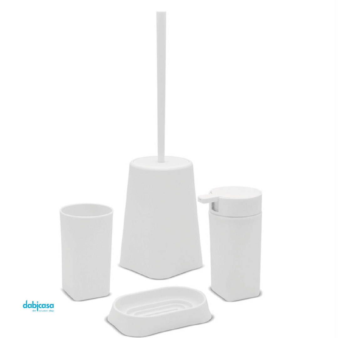 Accessori D'Appoggio "Denver" Set 4 Pezzi In Plastica Bianco - Dabicasa