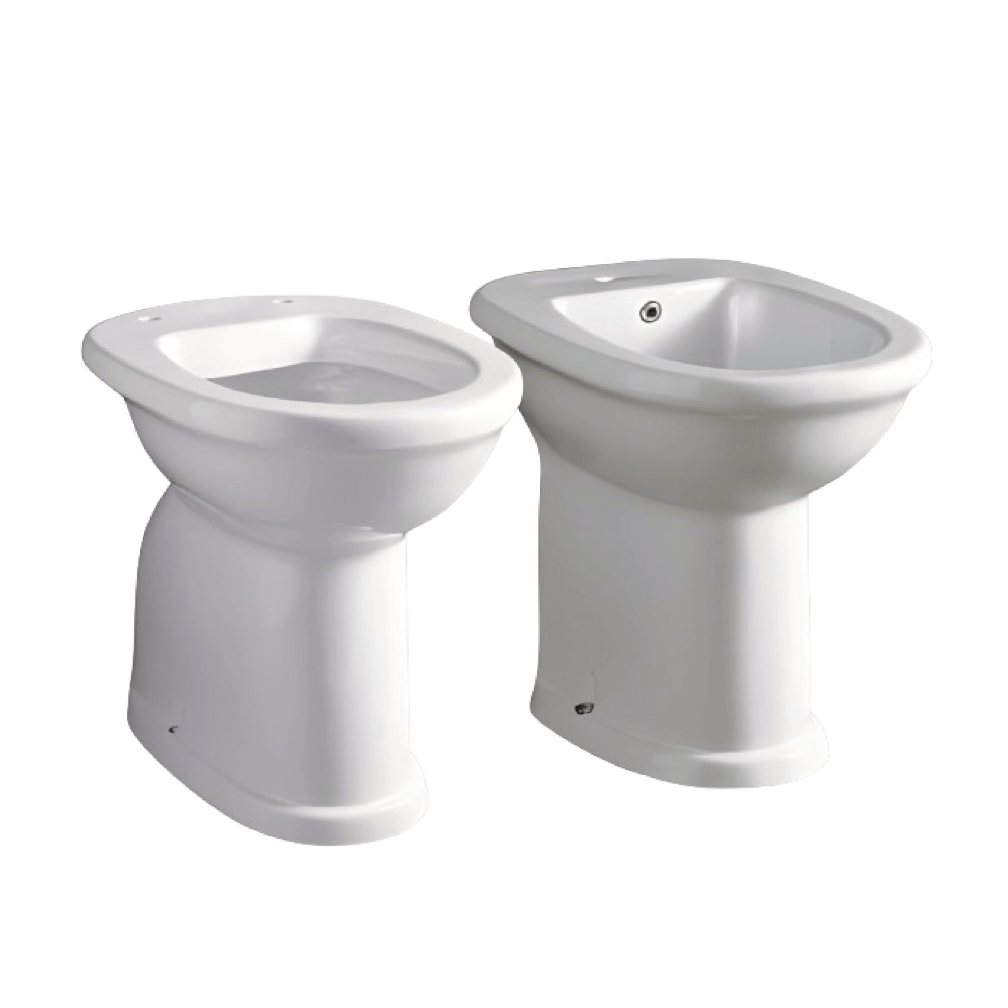 Alice Ceramica "Vaso Accessibile" Coppia di Sanitari Da Terra Filoparete Da H 50 Cm C/Scarico a Parete Bianco Lucido - Dabicasa