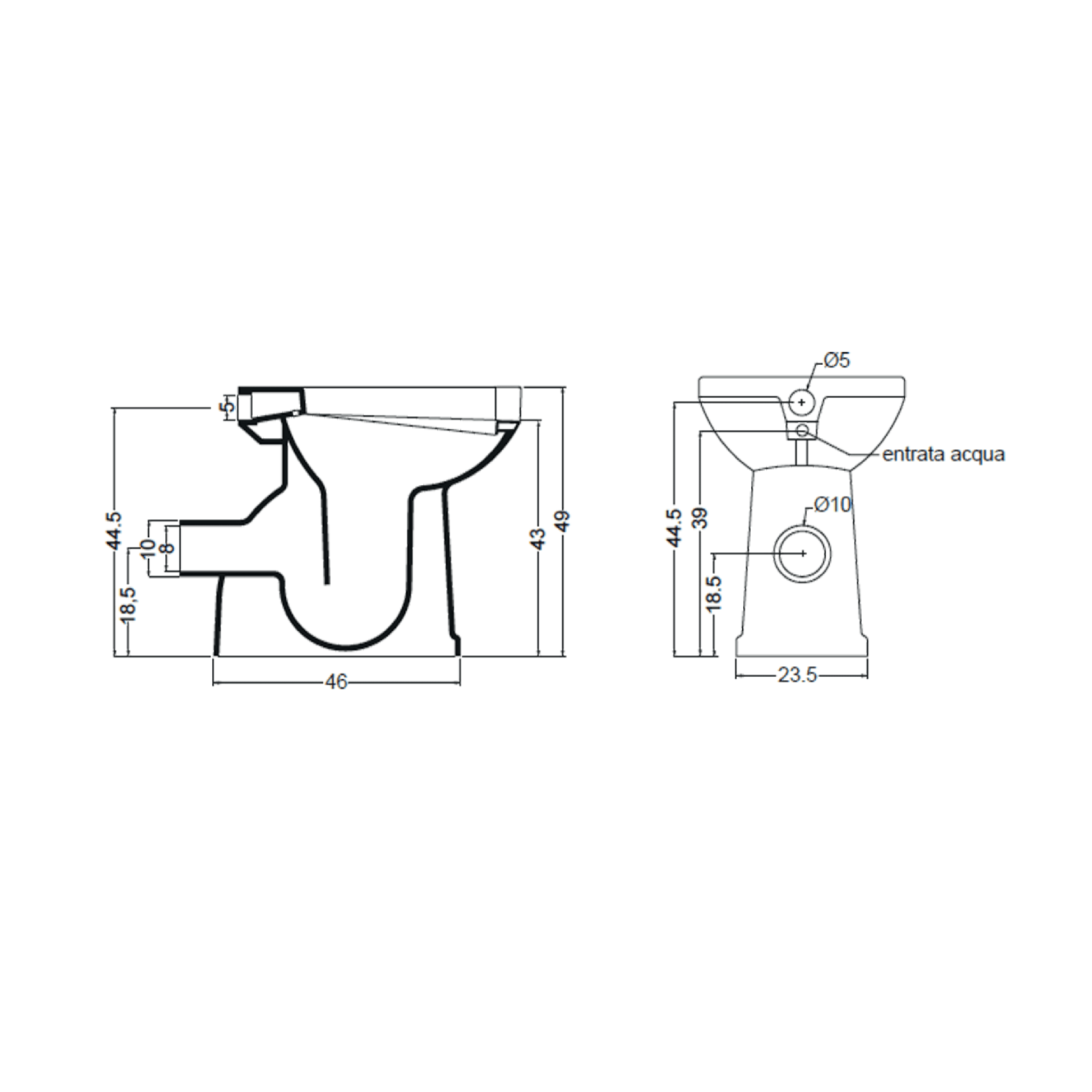 Alice Ceramica Vaso/Bidet Accessibile Con Erogatore C/Scarico a Parete Finitura Bianco Lucido - Dabicasa