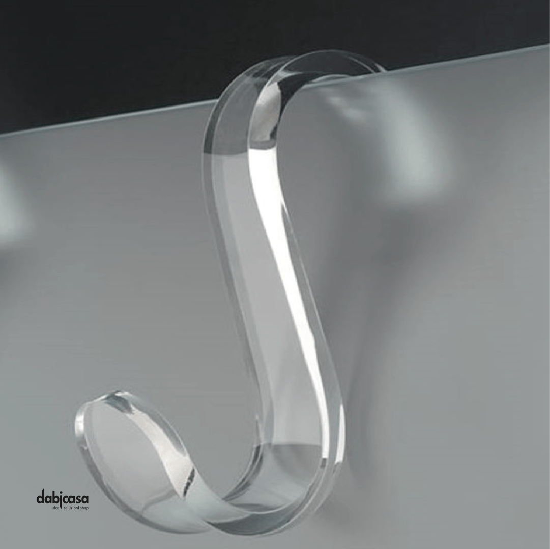 Appendiabito TlBath "For Box" Singolo Per Box Doccia In Plexiglass Finitura Trasparente - Dabicasa