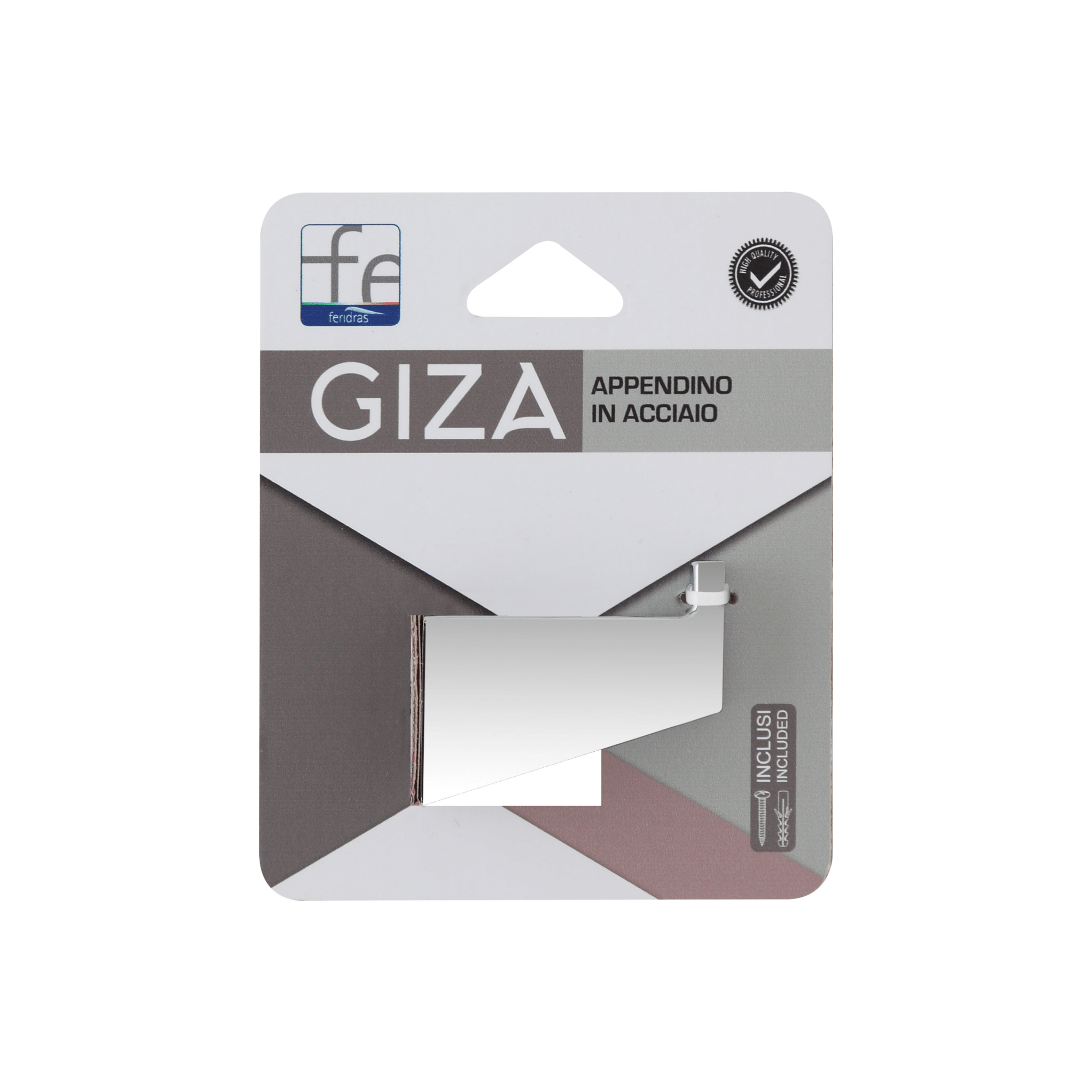 Appendino a Parete Feridras "Giza" Cromo Lucido - Dabicasa