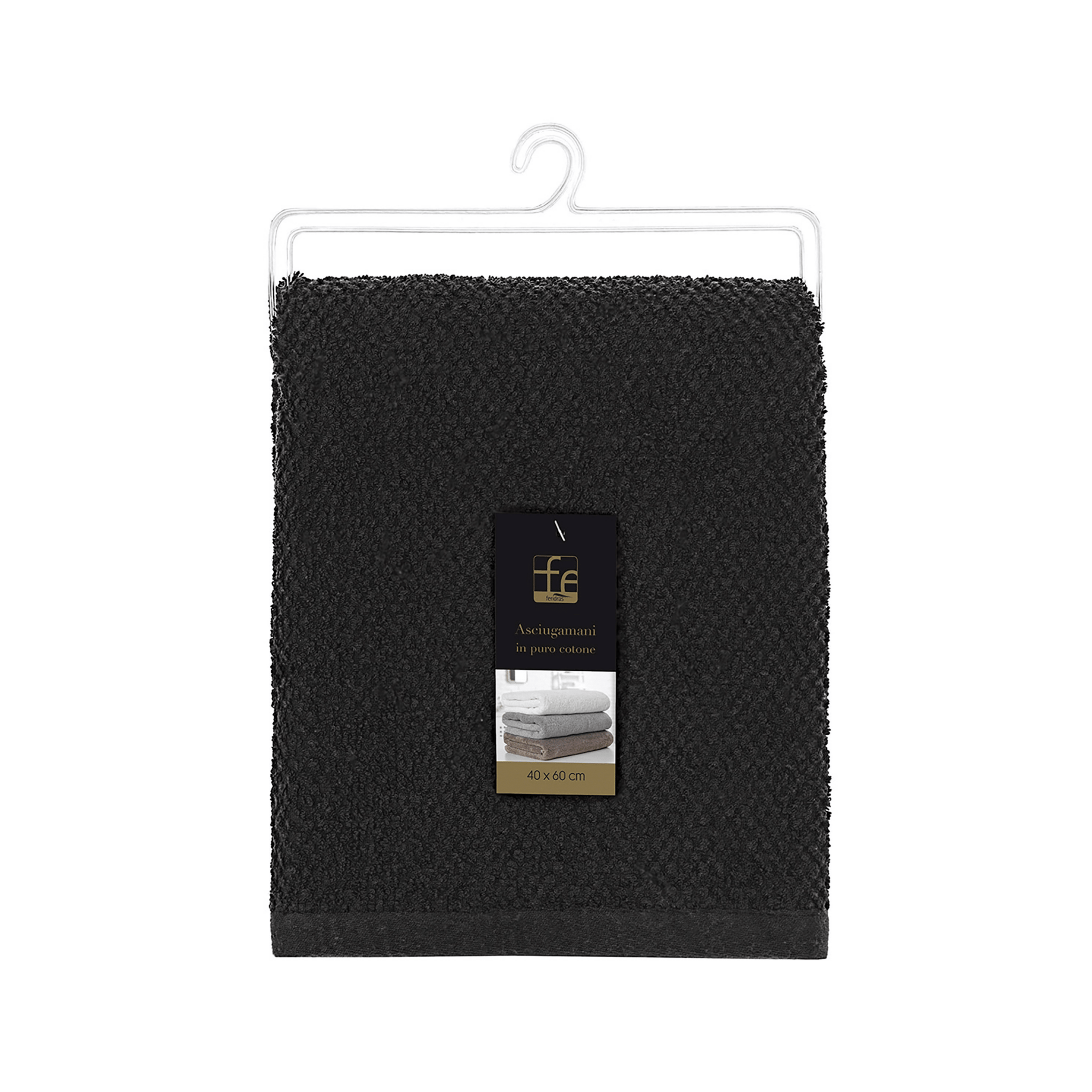 Asciugamano Ospite Per Bagno 40x60 Cm Feridras "Gold" Nero - Dabicasa
