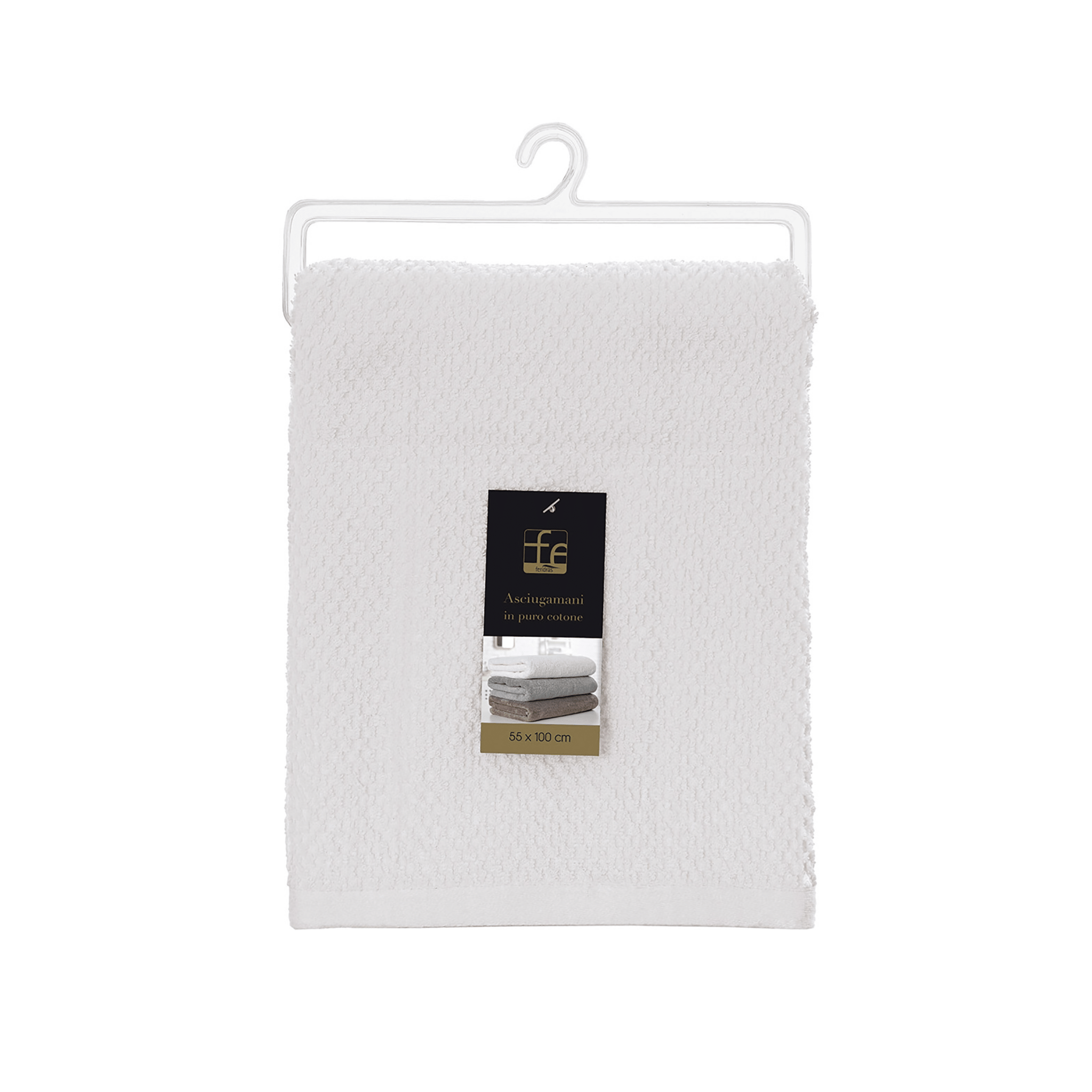 Asciugamano Viso Per Bagno 55x100 Cm Feridras "Gold" Bianco - Dabicasa
