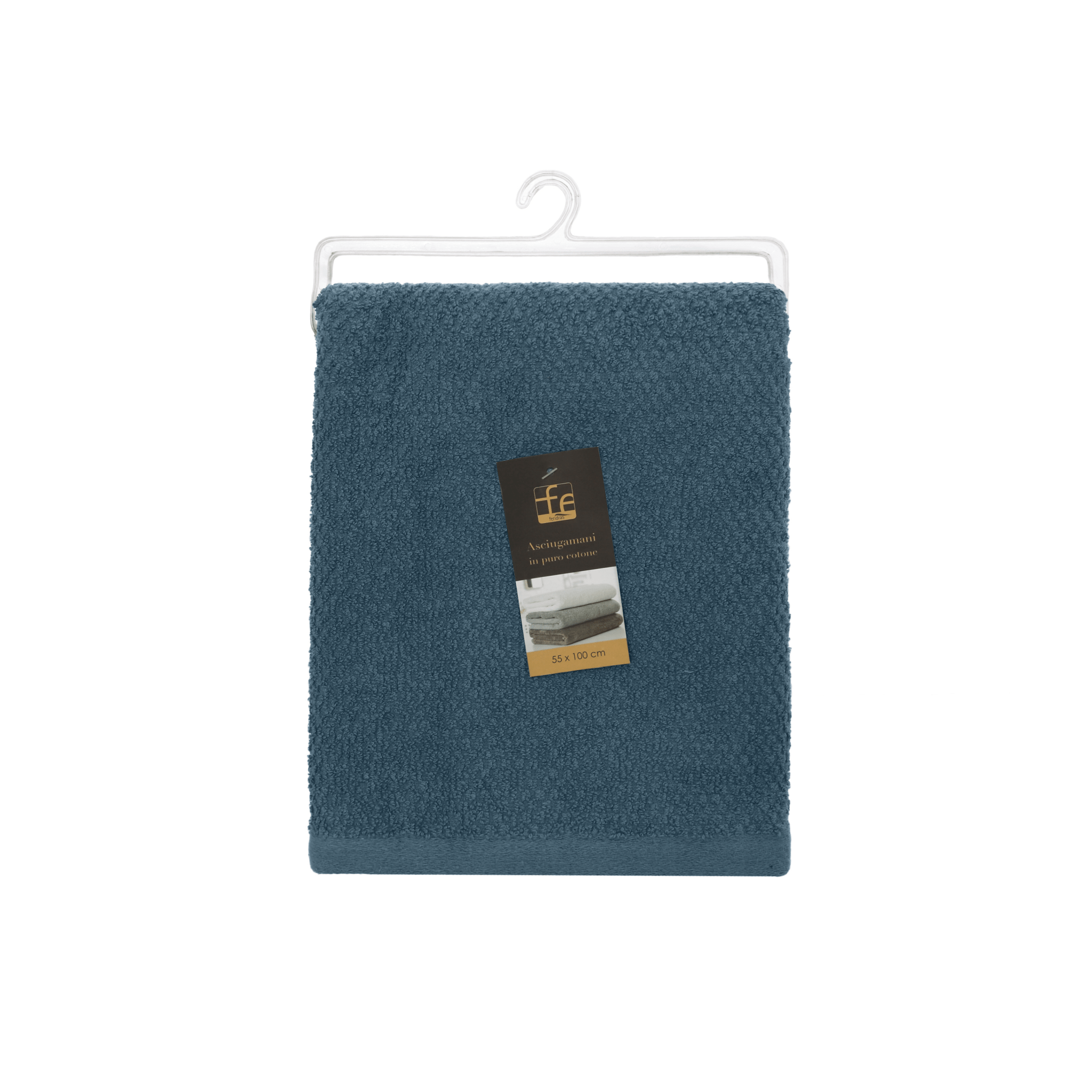 Asciugamano Viso Per Bagno 55x100 Cm Feridras "Gold" Blu Pastello - Dabicasa