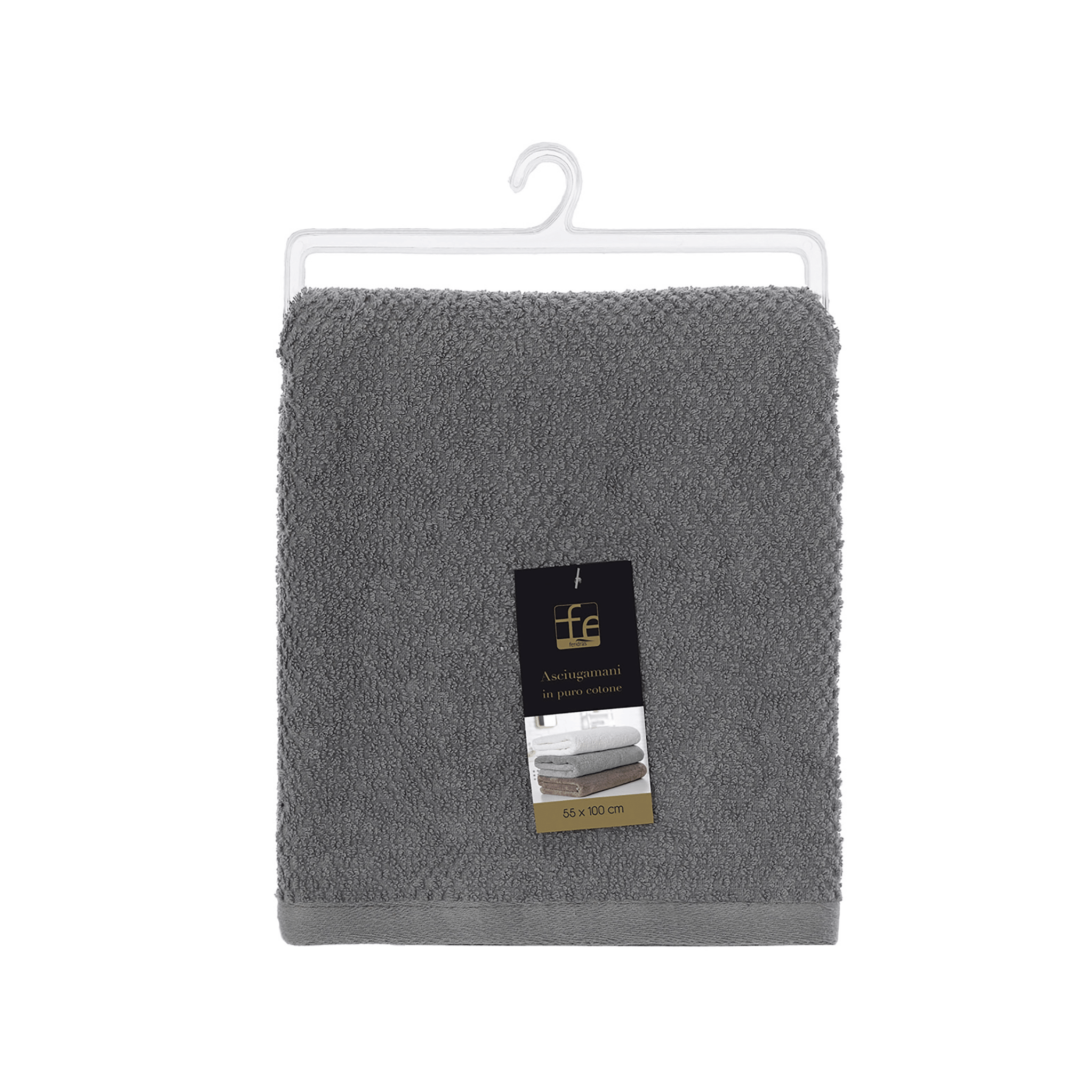 Asciugamano Viso Per Bagno 55x100 Cm Feridras "Gold" Grigio - Dabicasa