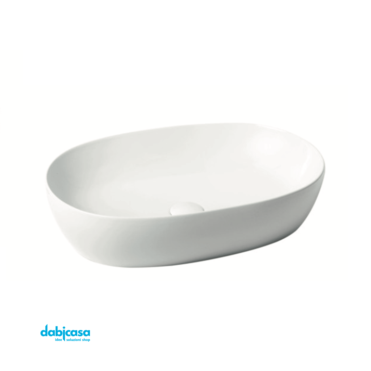 Azzurra Ceramica Lavabo "Elegance" Appoggio Linea Circle Senza Foro 60cm - Dabicasa