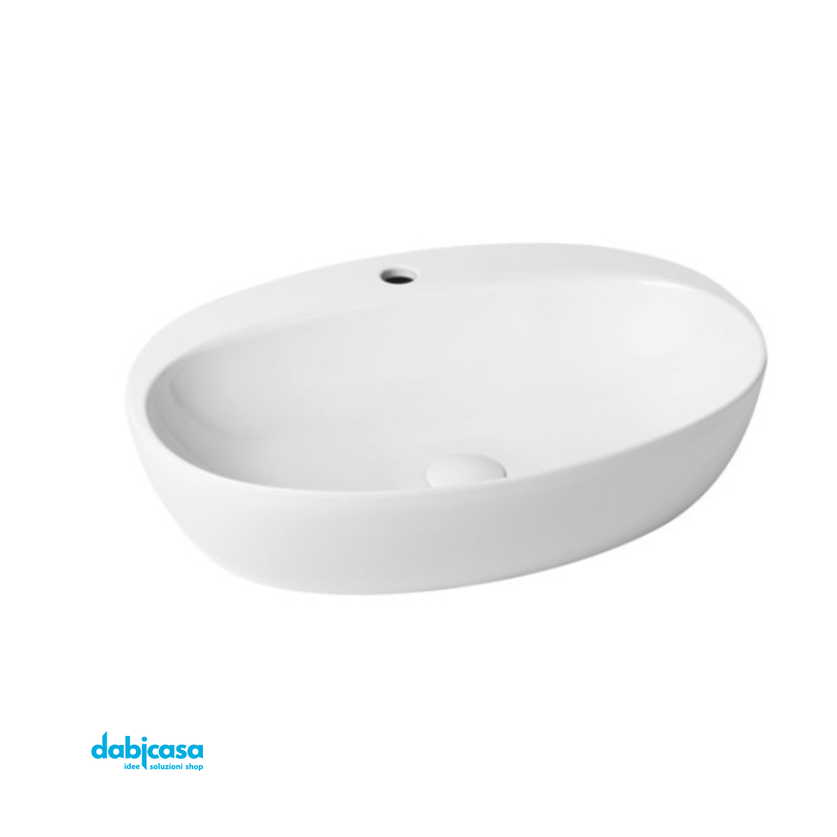 Azzurra Ceramica Lavabo "Elegance" D'Appoggio Linea Circle Con Foro 60cm - Dabicasa