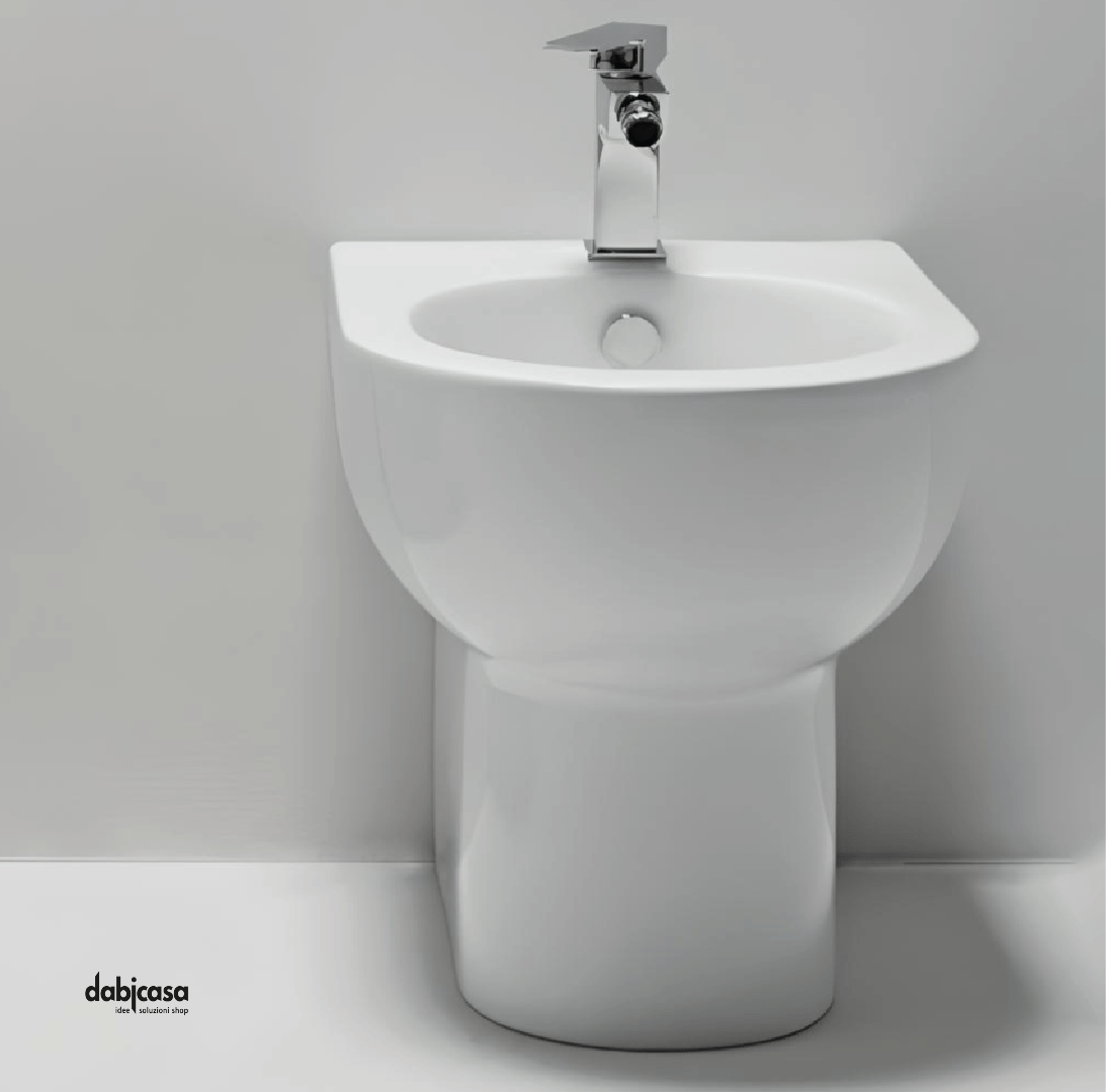 Azzurra Ceramica "Mini Nuvola" Bidet Da Terra Monoforo In Ceramica Bianco Lucido - Dabicasa