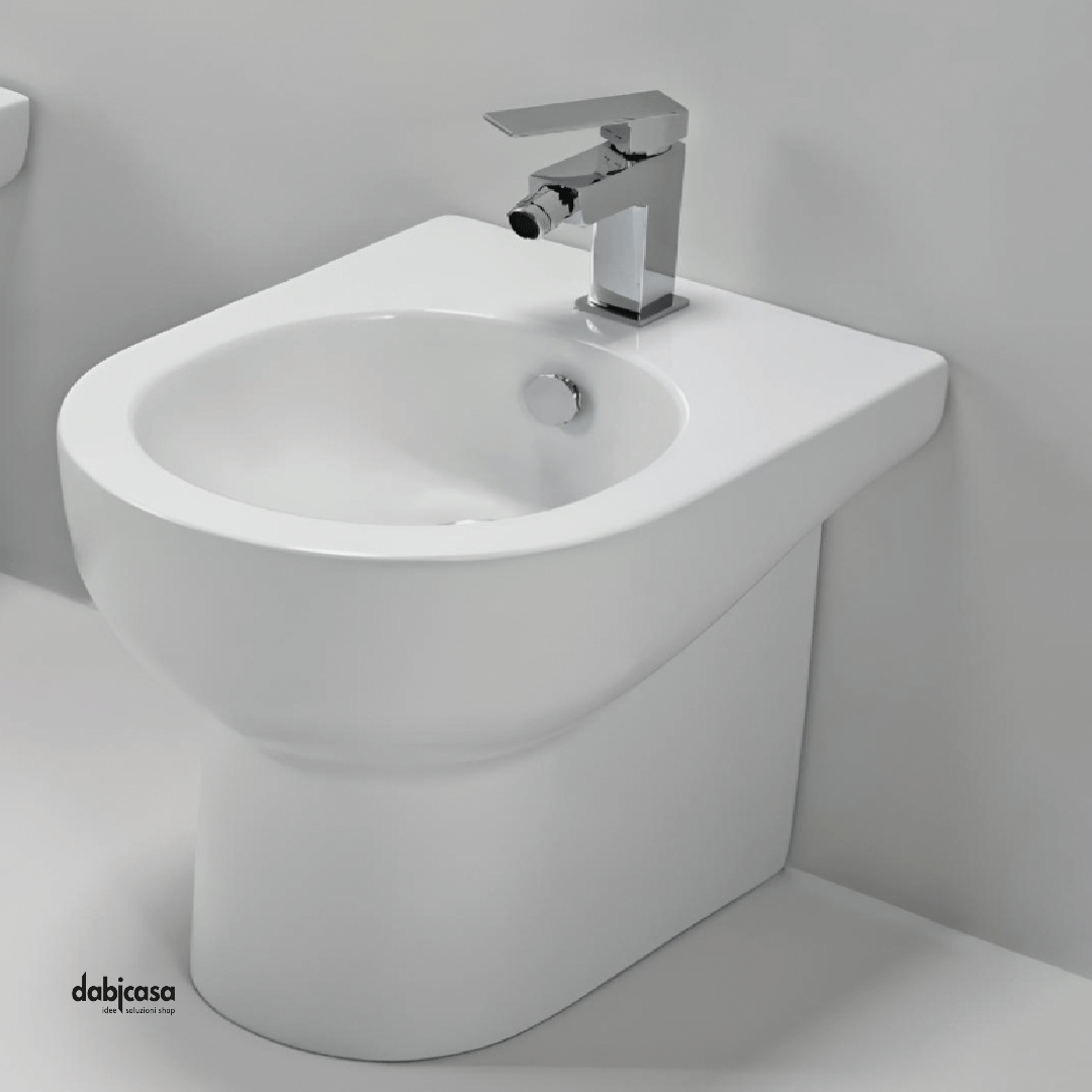 Azzurra Ceramica "Mini Nuvola" Bidet Da Terra Monoforo In Ceramica Bianco Lucido - Dabicasa