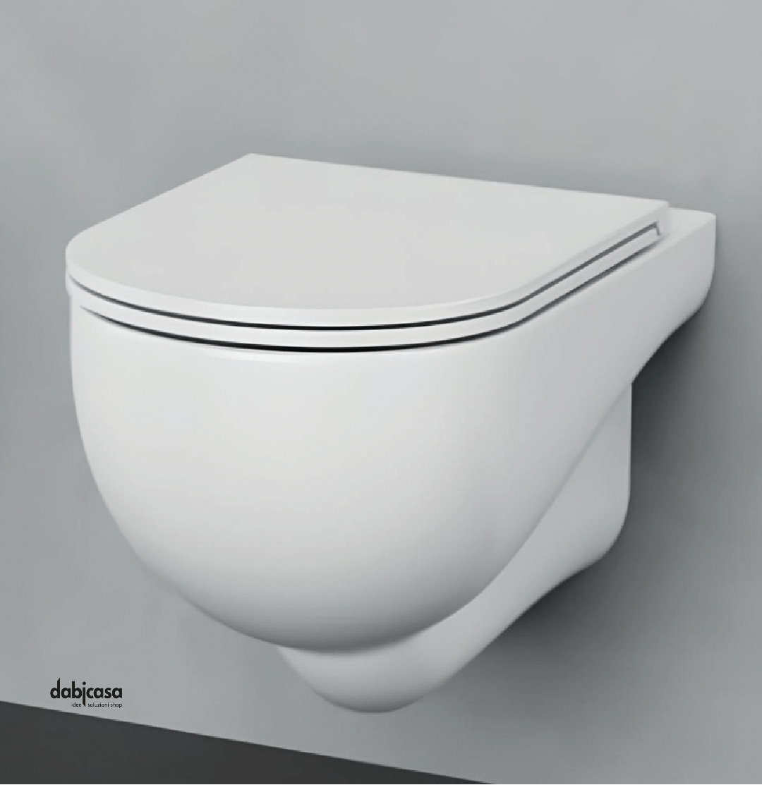 Azzurra Ceramica "Nuvola" Wc Sospeso Bianco Lucido Con Brida - Dabicasa