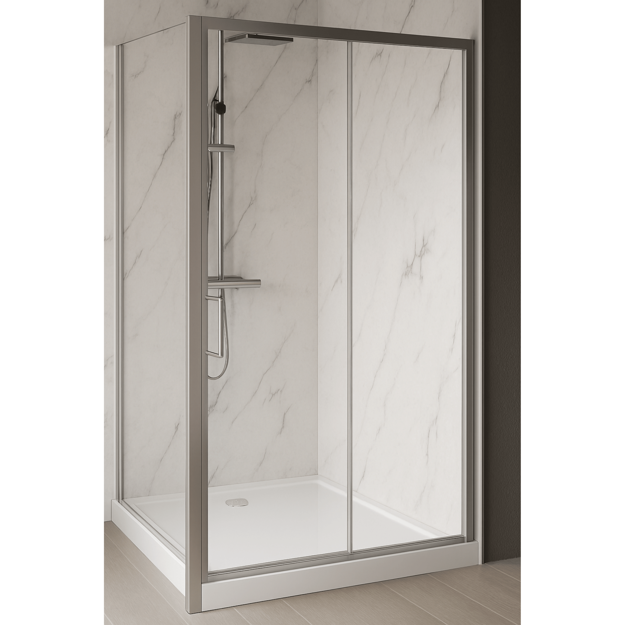 Box Doccia a Soffietto 100 Cm Novellini "Elyane" Argento Lucido/Vetro Trasparente - Dabicasa