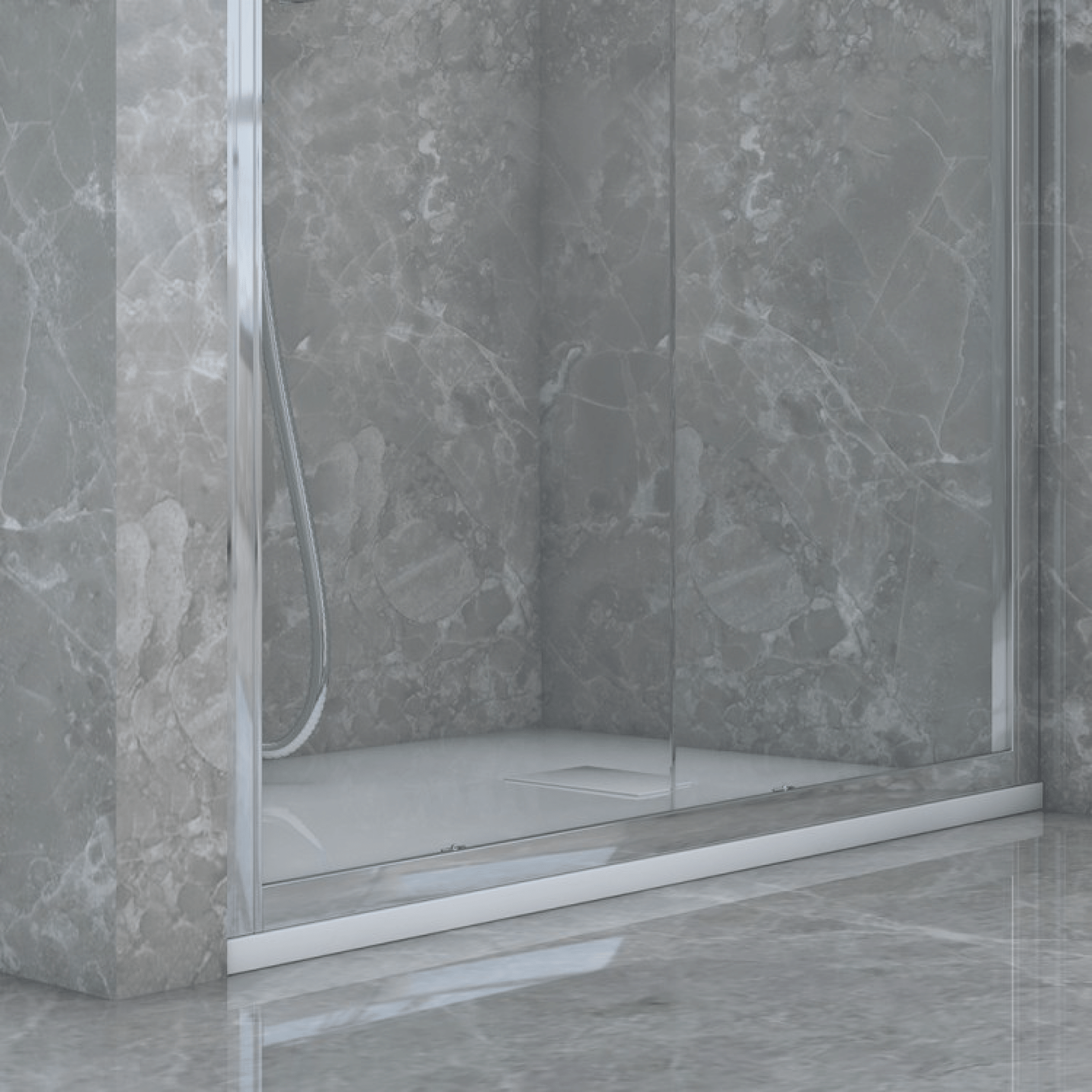 Box Doccia Scorrevole 140 Cm Feridras "T - Squared" Alluminio Lucido/Vetro Trasparente - Dabicasa