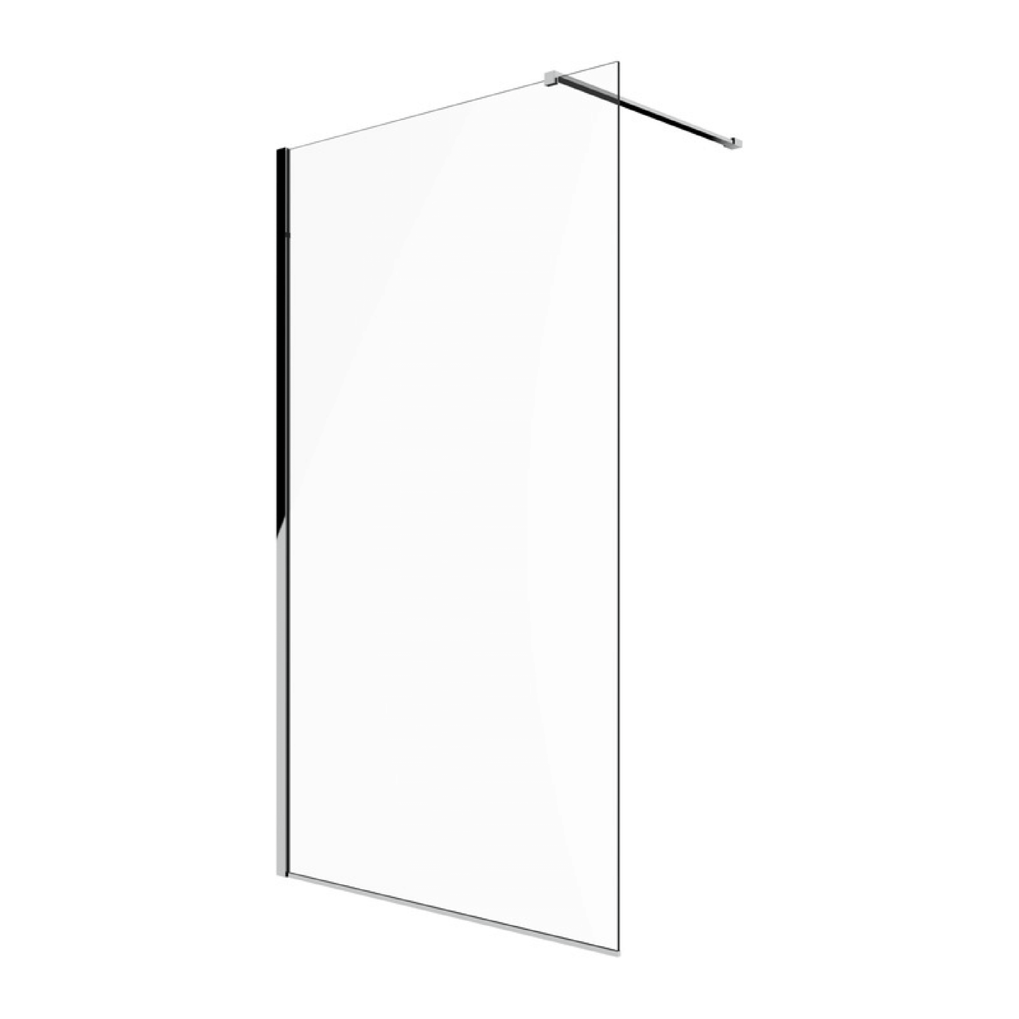 Box Doccia Walk - In 120 Cm Con Braccio Telescopico Ercos "Rex" Cromo Lucido/Vetro Trasparente - Dabicasa