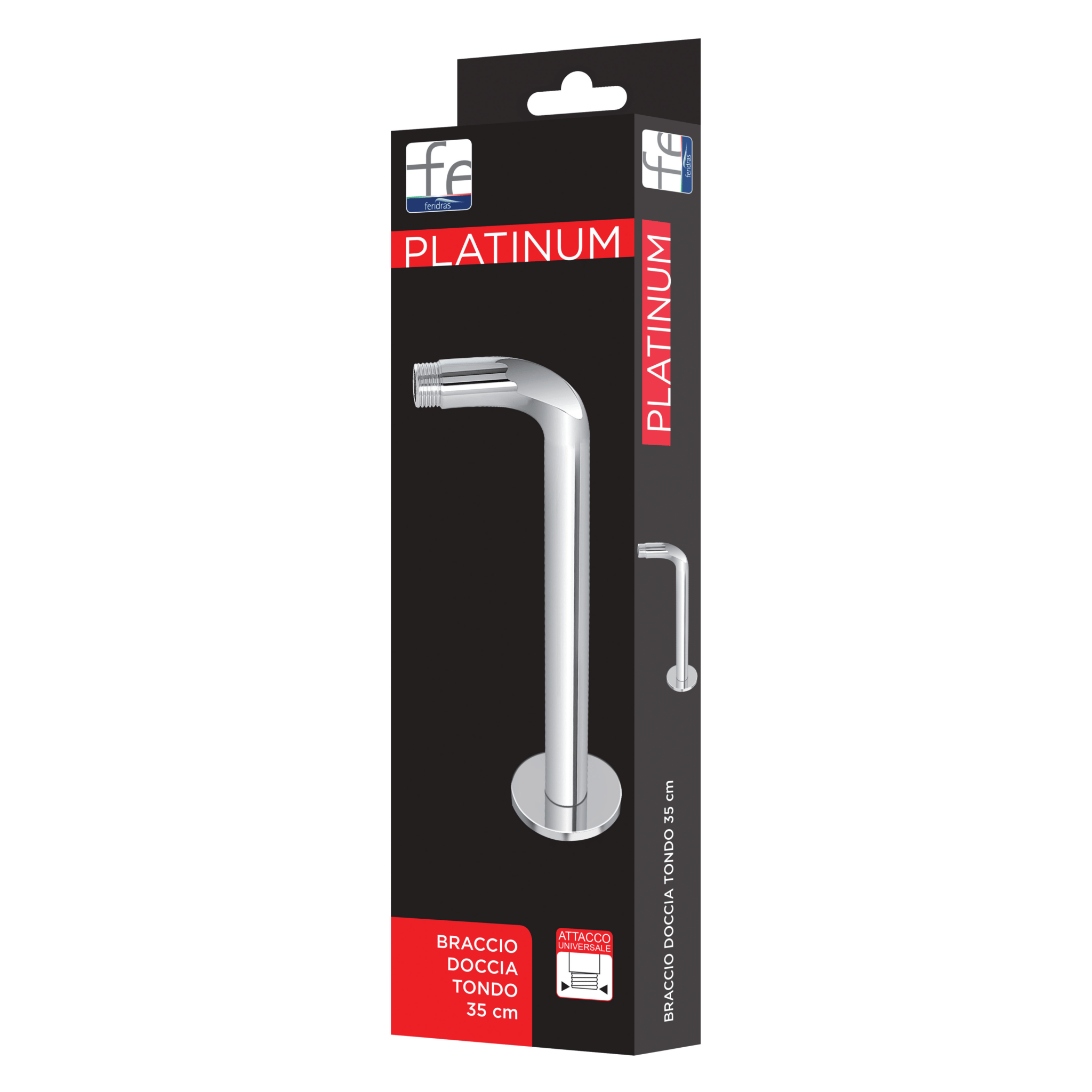 Braccio Doccia Tondo 25 Cm Feridras "Platinum" Cromo Lucido - Dabicasa