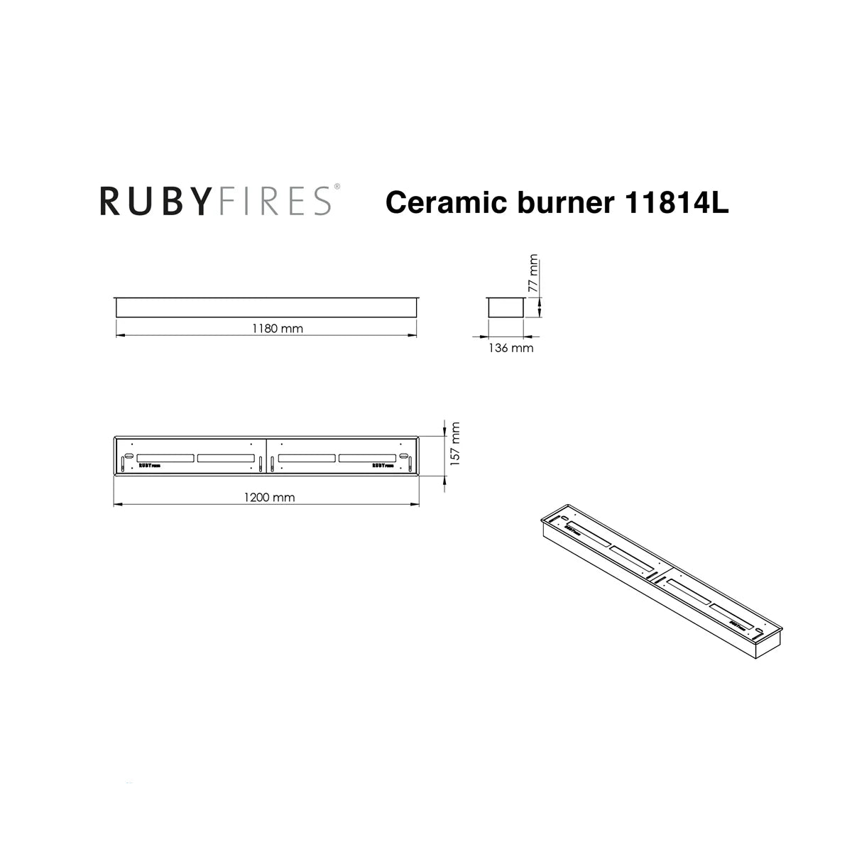 Bruciatore Al Bietanolo 1181BL British Fire Acciaio Satinato - Dabicasa