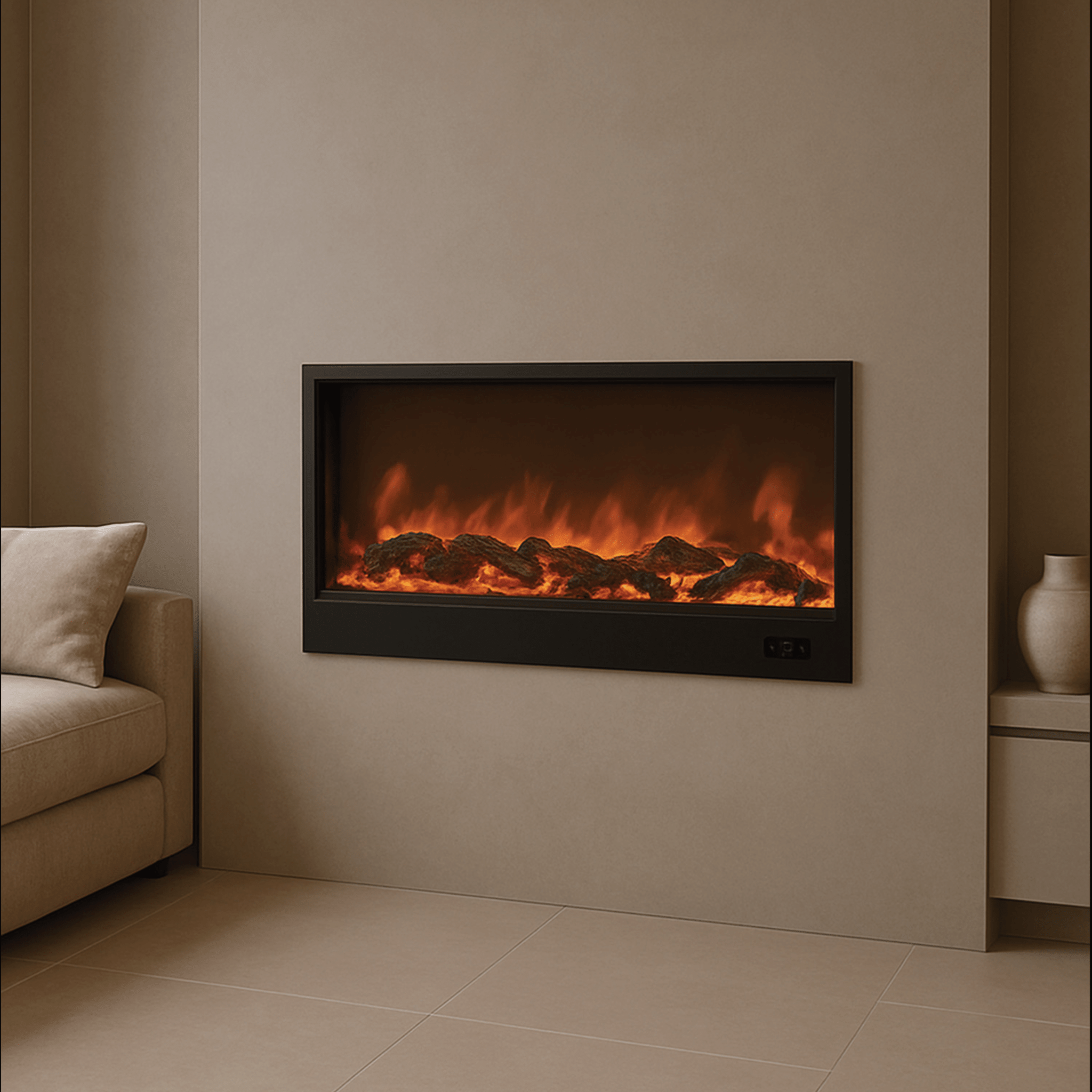 Camino Elettrico Ad Incasso/D'Appoggio Da 108 Cm Sined "Ispica" Nero - Dabicasa