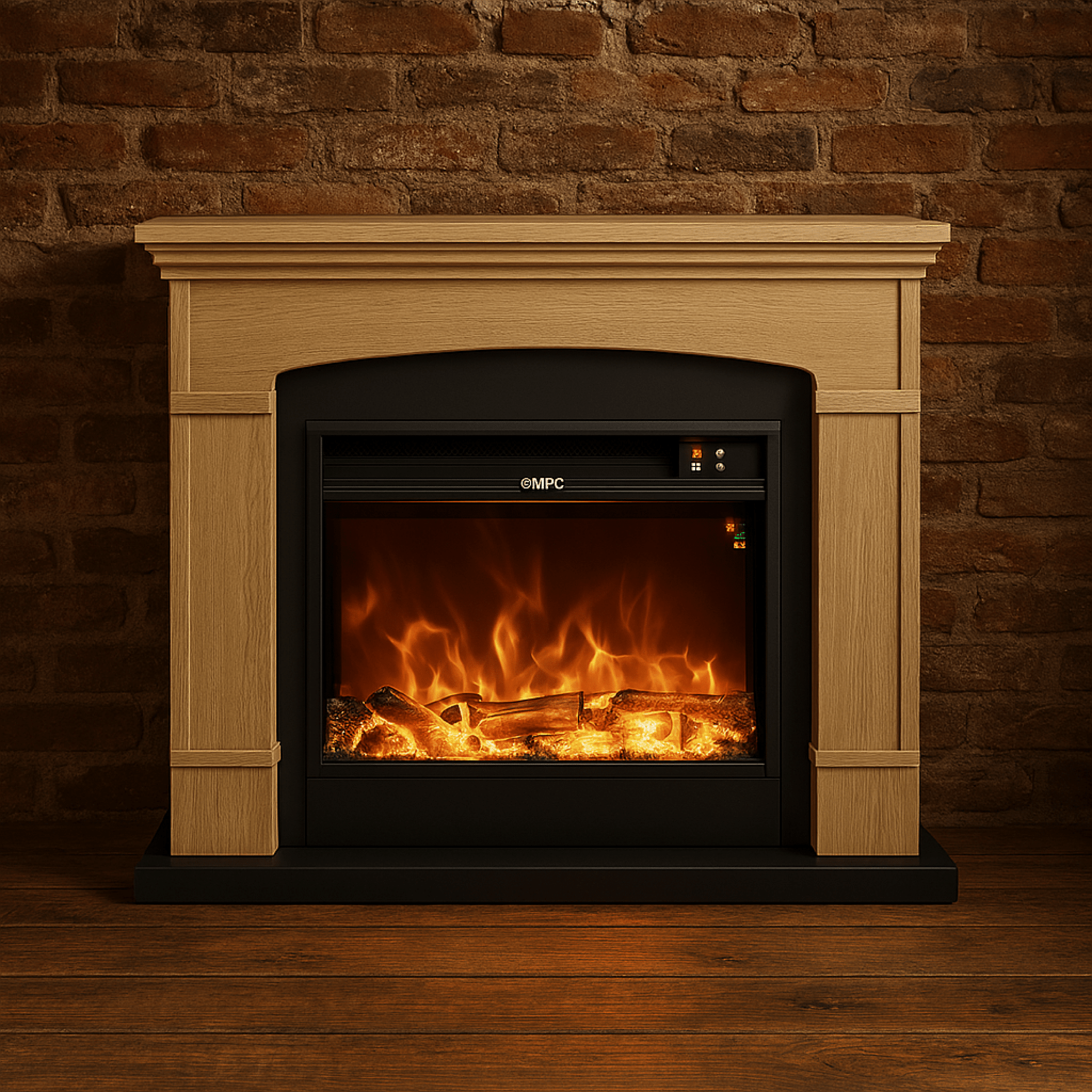 Camino Elettrico Completo D'Appoggio Da 107 Cm Sined "Siena" Rovere - Dabicasa