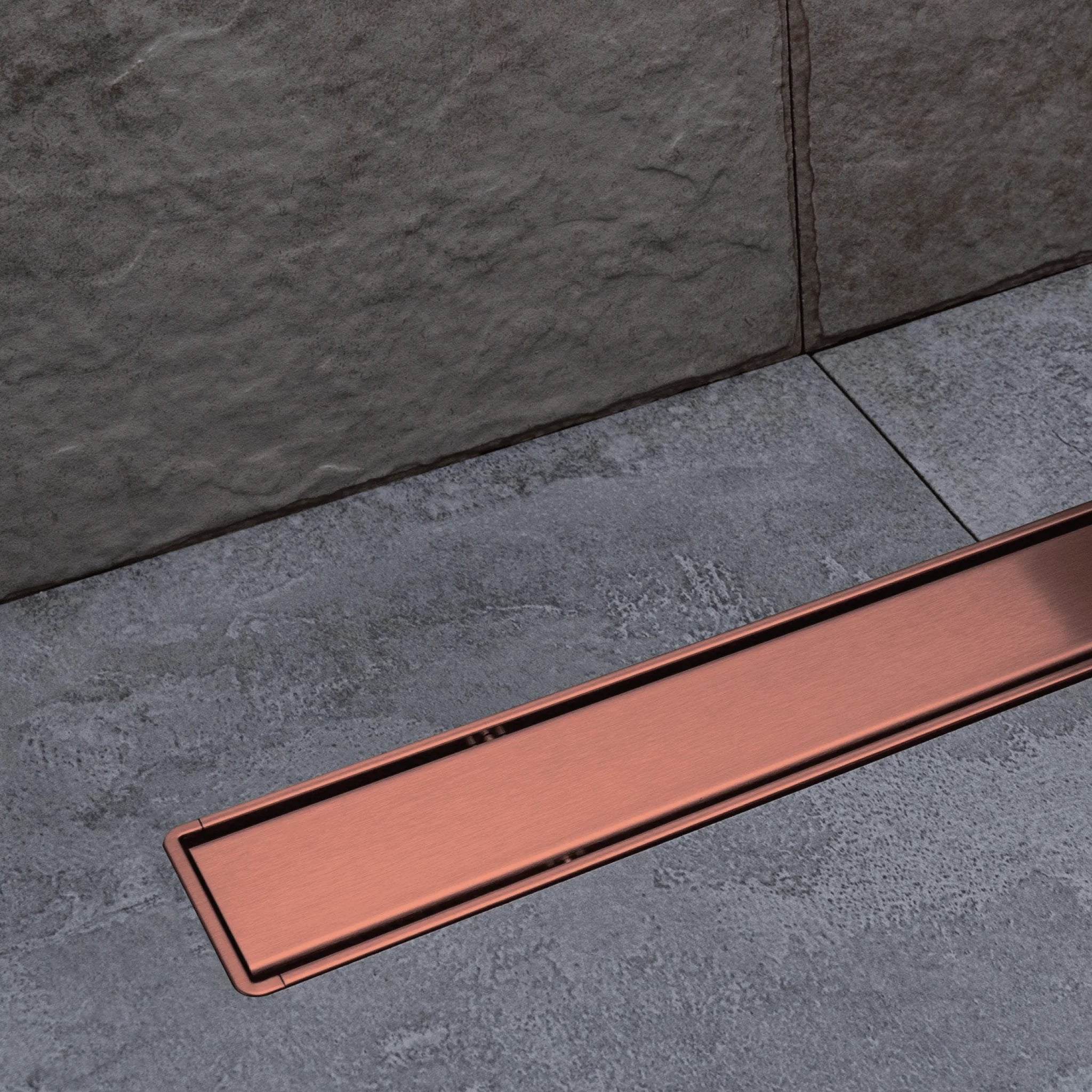 Canalina Di Scarico a Pavimento Piastrellabile 65 Cm Karag "Primo Compact Line" Rose Gold/PVD - Dabicasa
