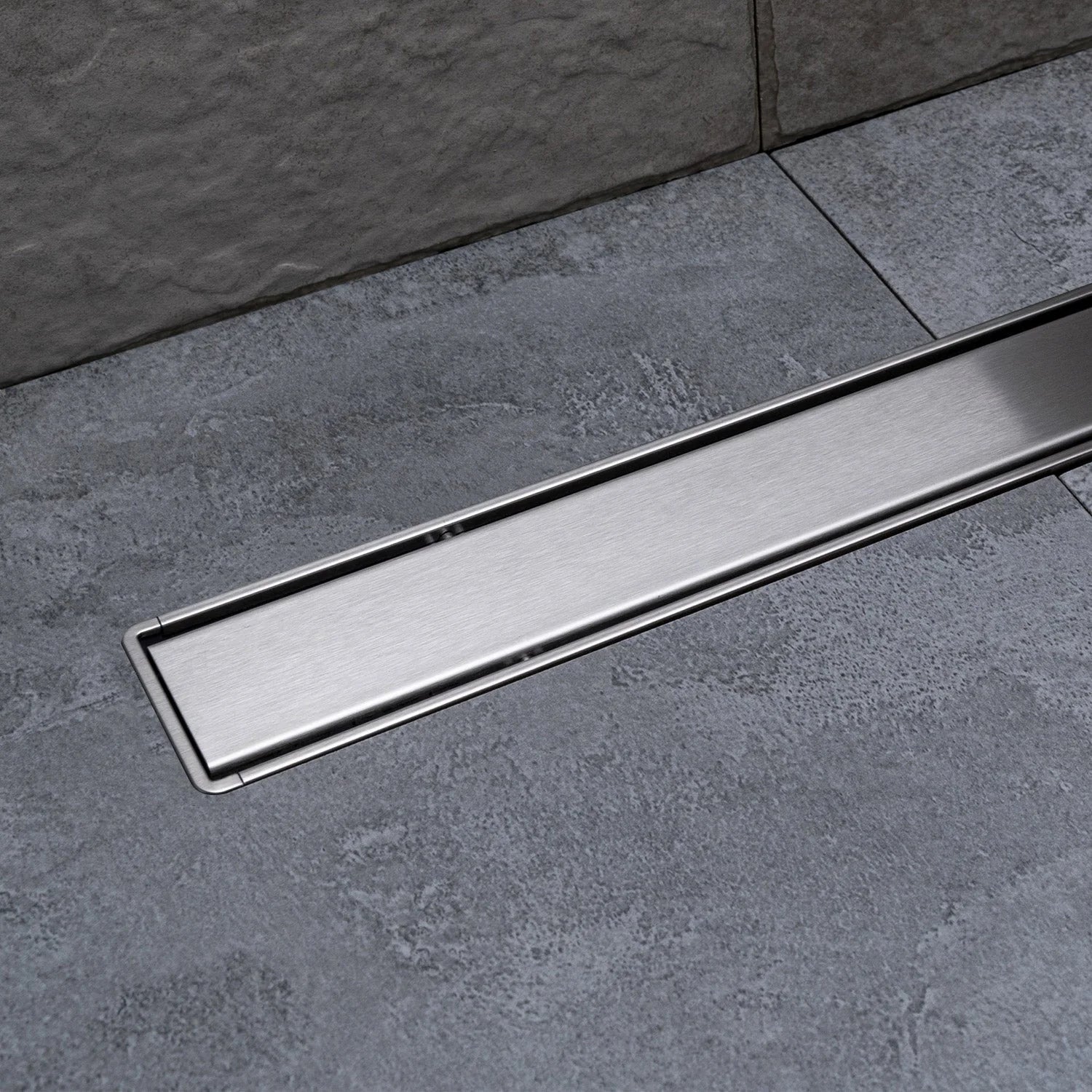 Canalina Di Scarico a Pavimento Piastrellabile 75 Cm Karag "Primo Compact Line" Cromo Lucido - Dabicasa