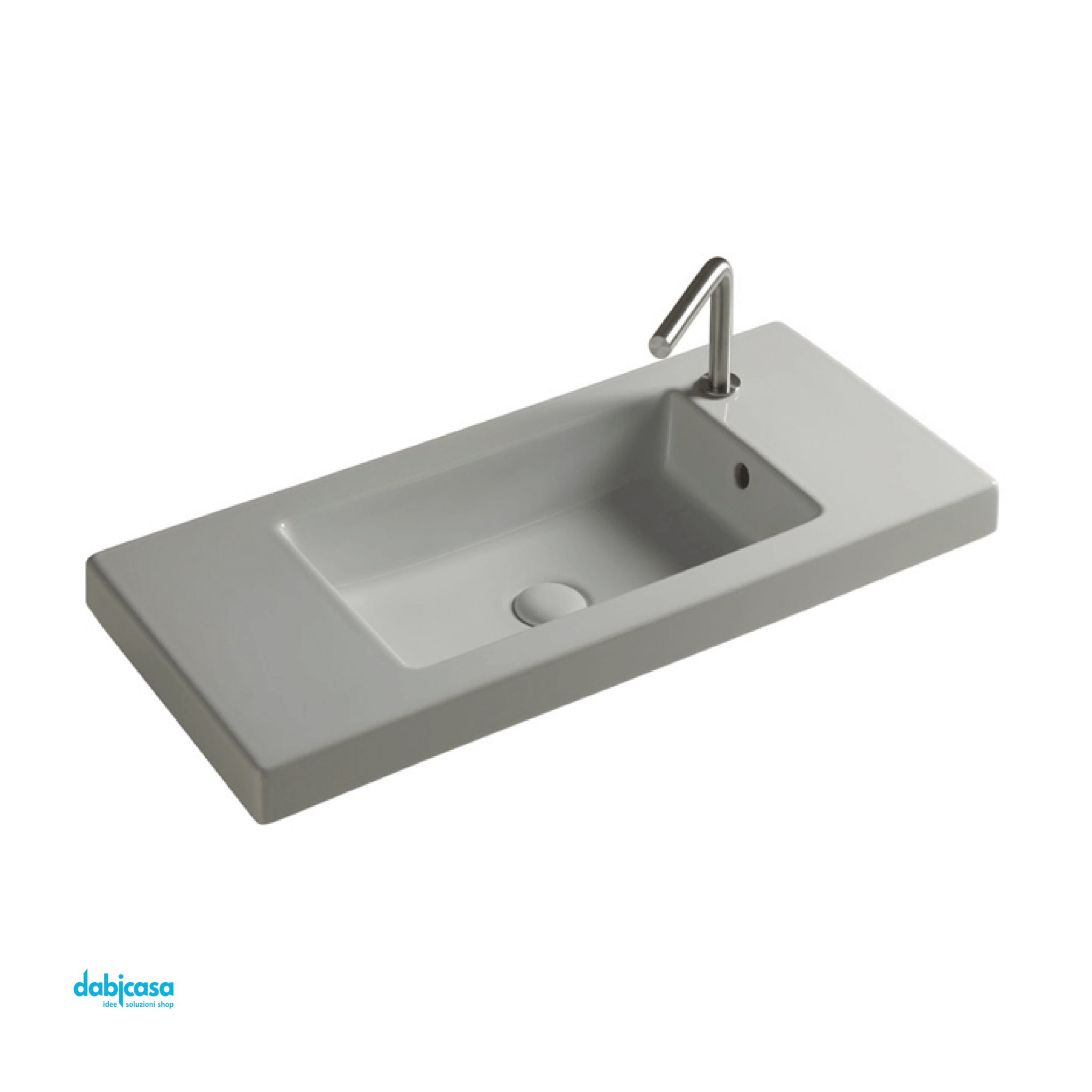 Ceramica Tecla "Serie 35" Lavabo In Ceramica 35X80 Bianco Lucido - Dabicasa