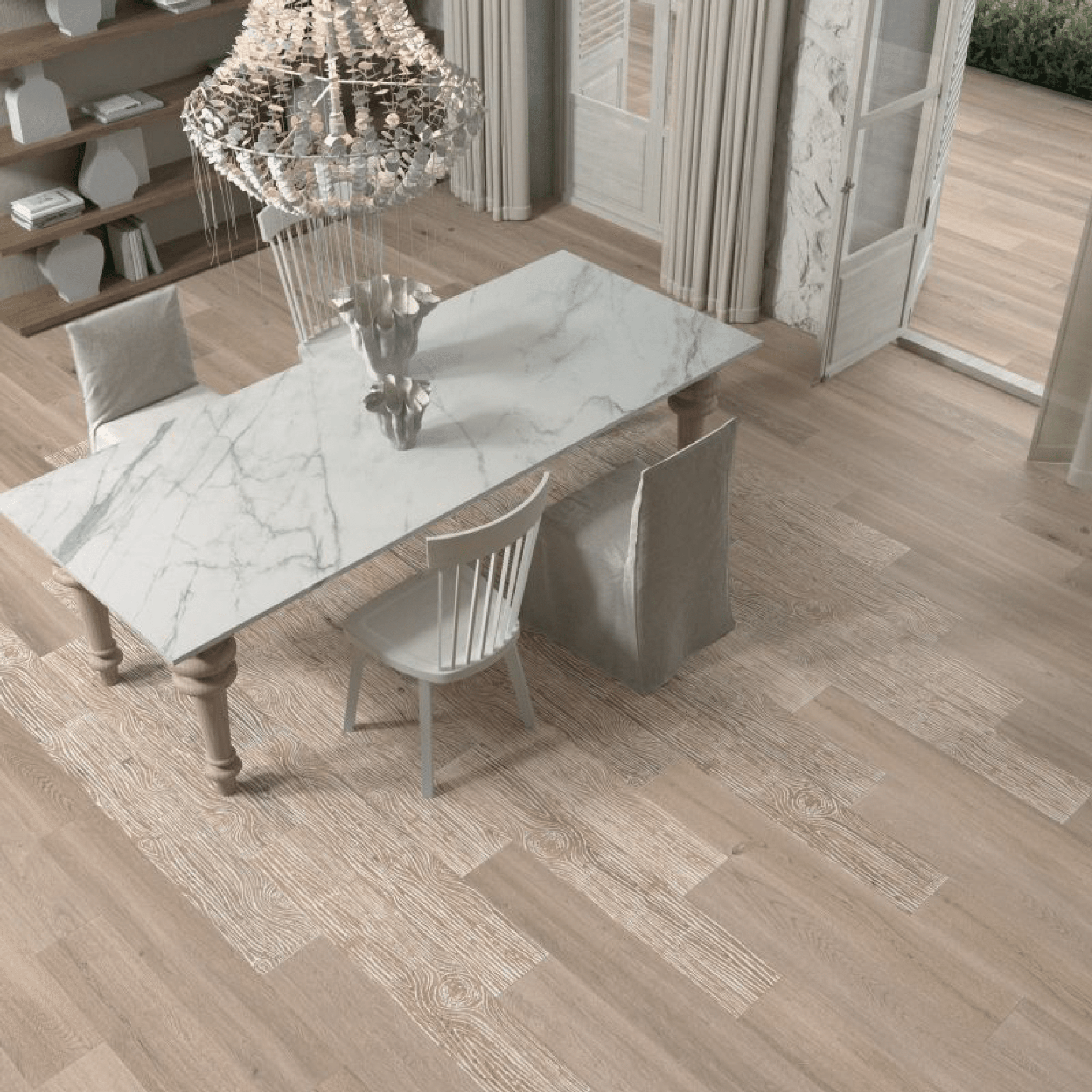 Ceramiche Abk Rettificato 20x120 "Poetry Wood" Ecru - Dabicasa
